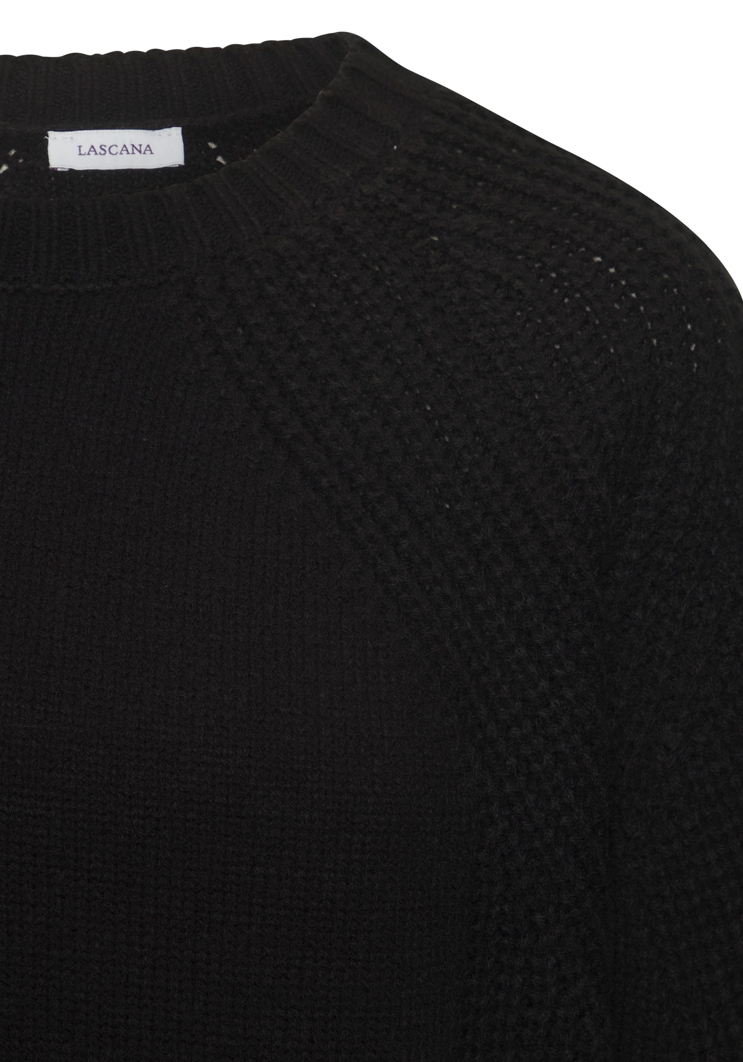 Lascana Gebreide trui met grof brei-details, dames trui met ronde hals