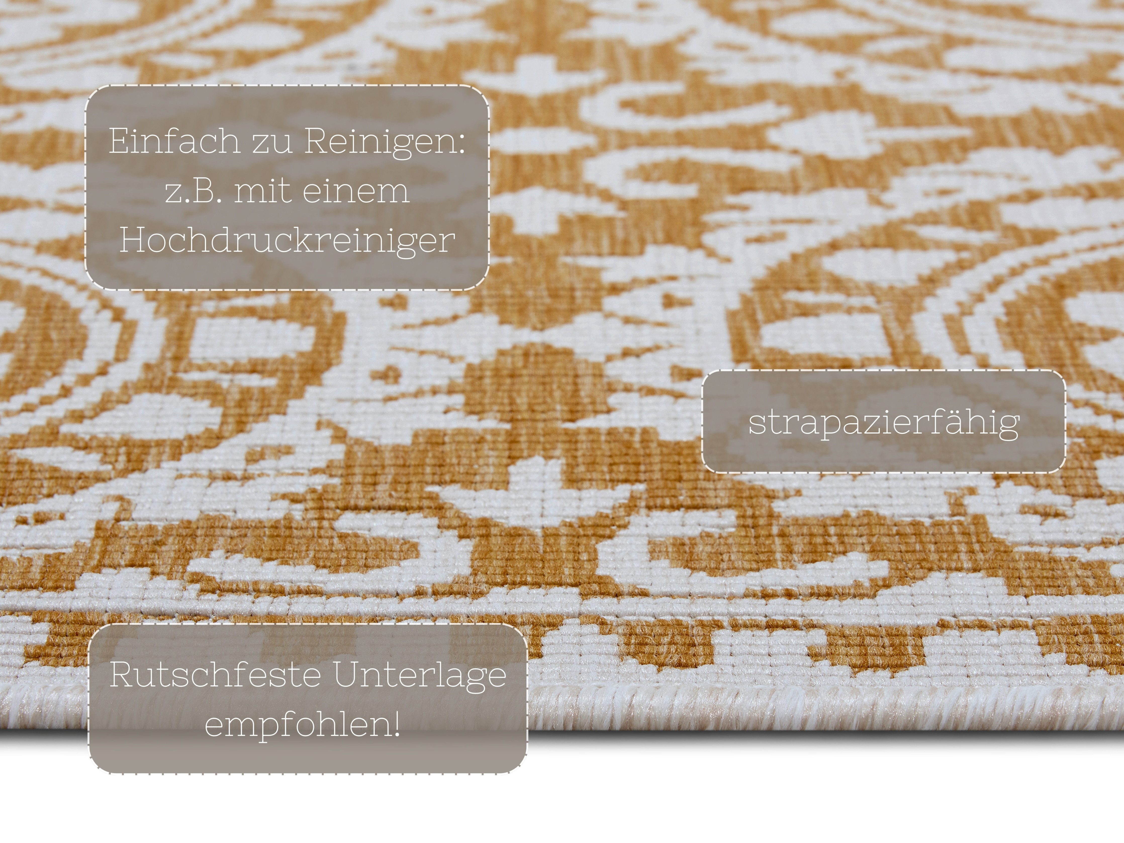 NORTHRUGS Loper Jardin Tweezijdig te gebruiken kleed, in-& outdoor, vintage, balkon, tuin, woonkamer, hal
