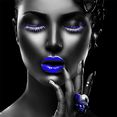 leonique artprint op acrylglas gezicht blauw