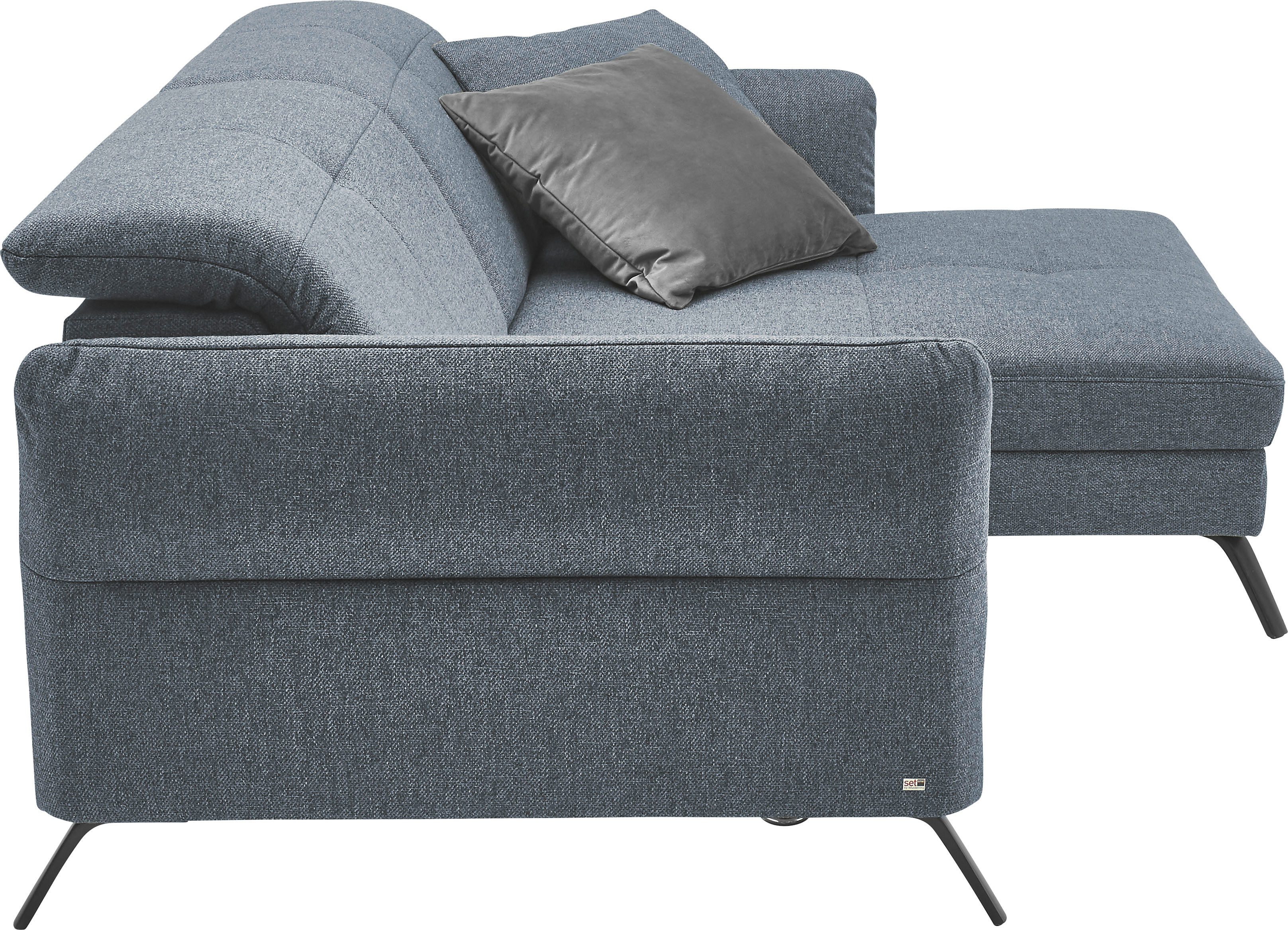 set one by Musterring Hoekbank SO 4400 V optioneel met motorische bedfunctie & hoofdverstelling, voet zwart