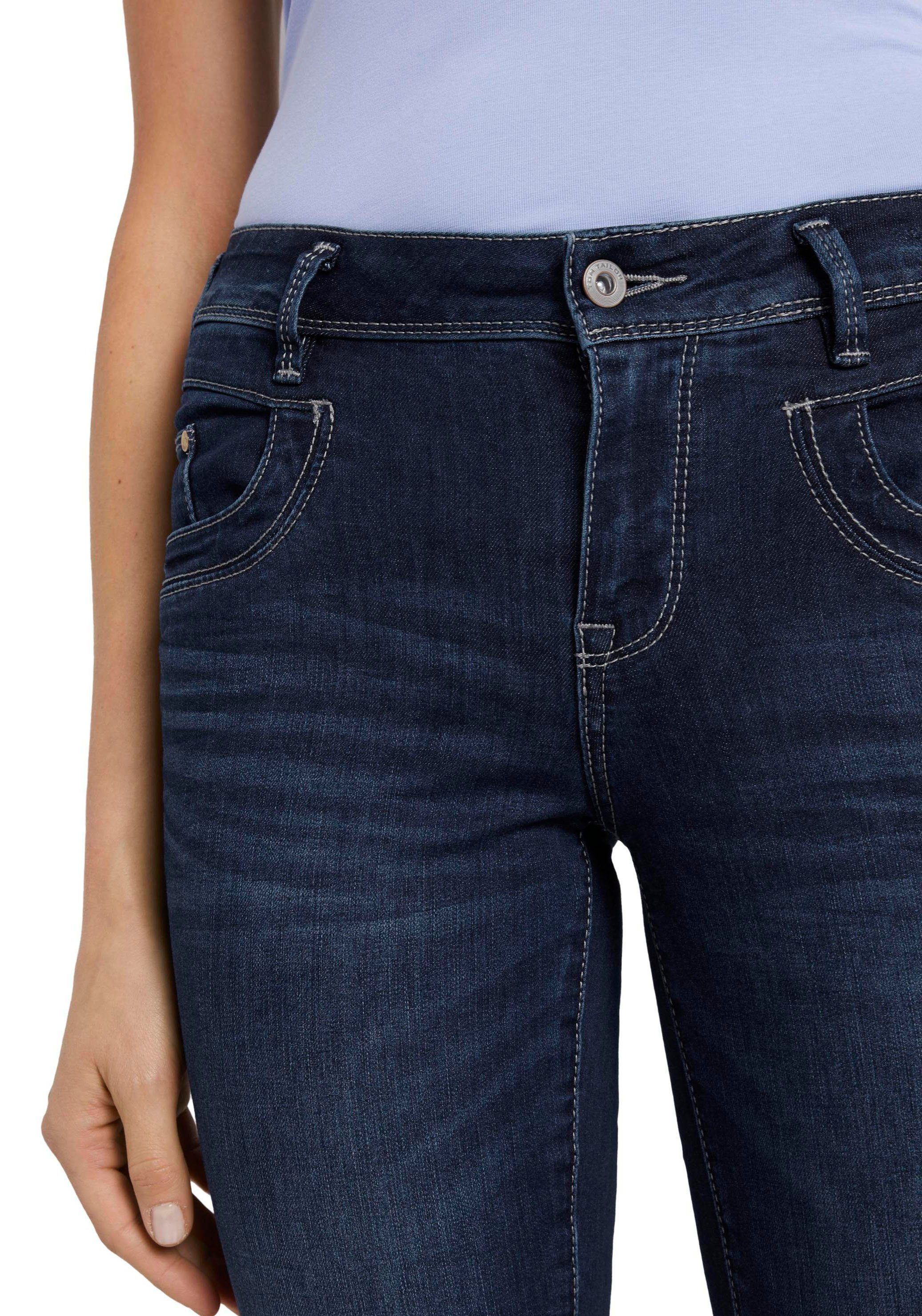 Tom Tailor Rechte jeans Alexa straight met contrasterende stiksels