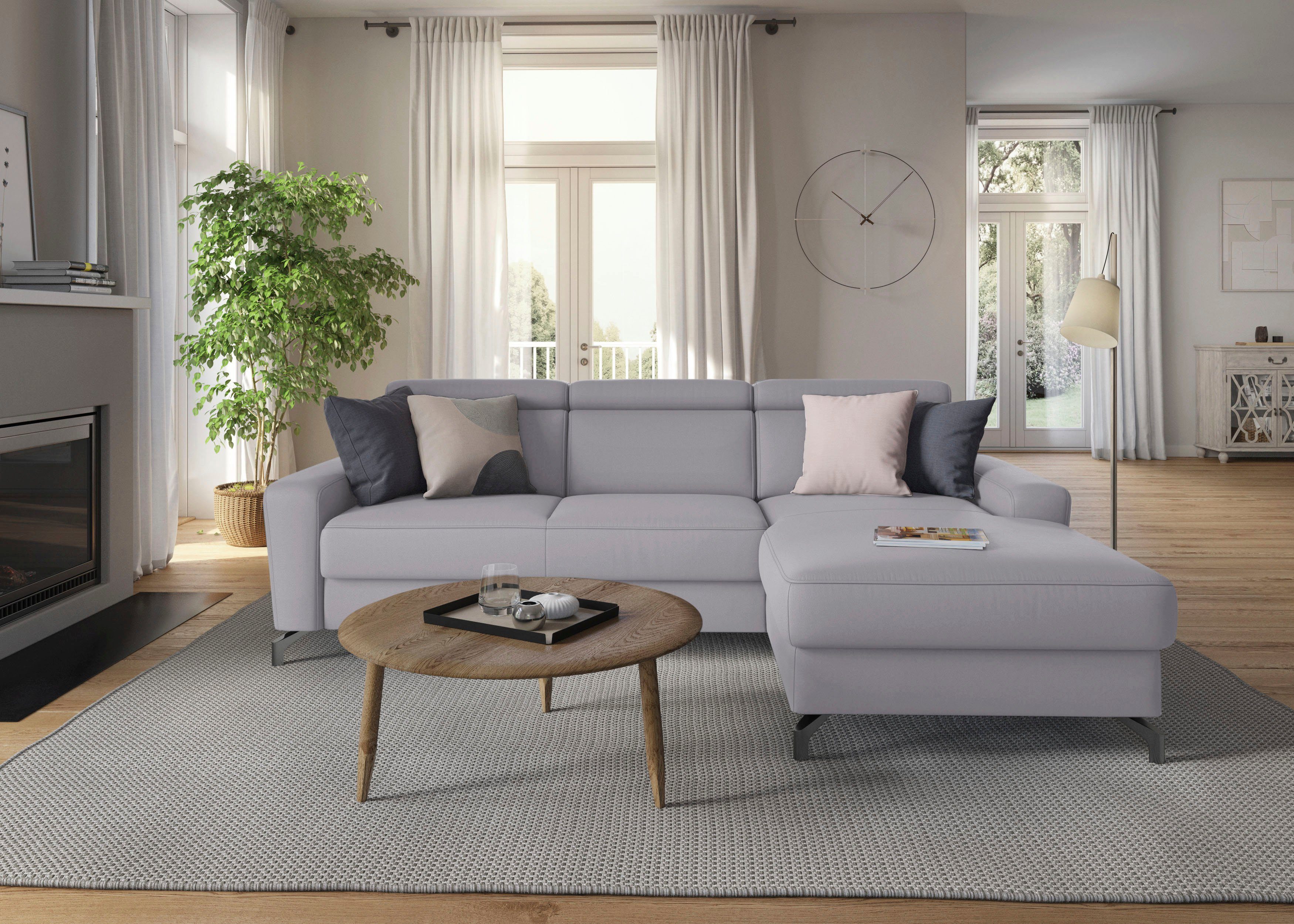 sit&more Hoekbank Scarlett L-vorm met verstelbare hoofdsteun, naar keuze met slaapfunctie, bedkist