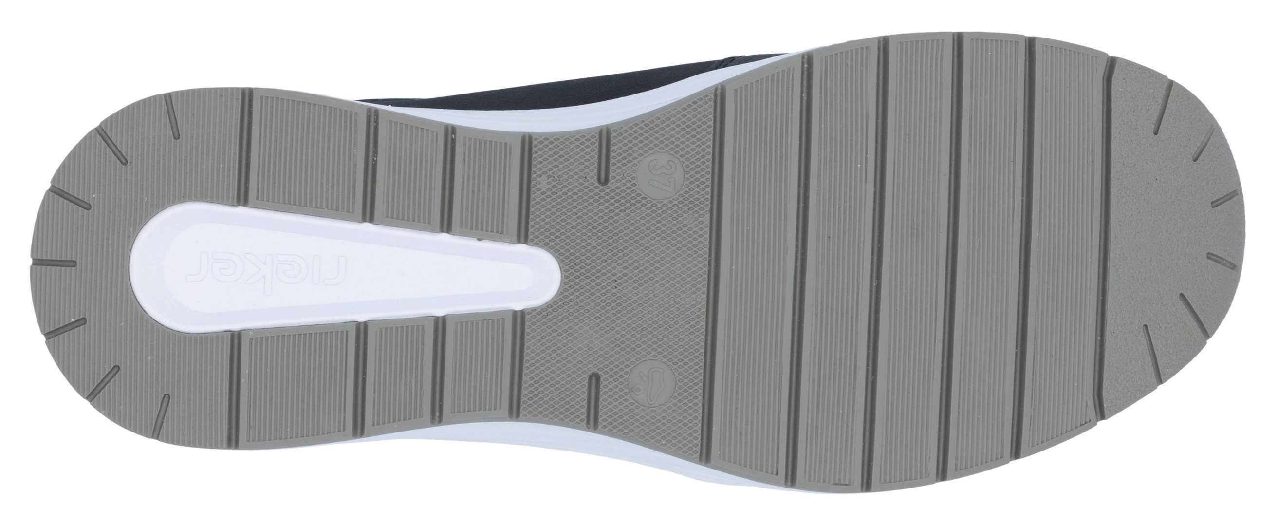 Rieker Sneakers met sleehak , lage schoen, veterschoen, vrijetijdsschoen bedrukt met letters