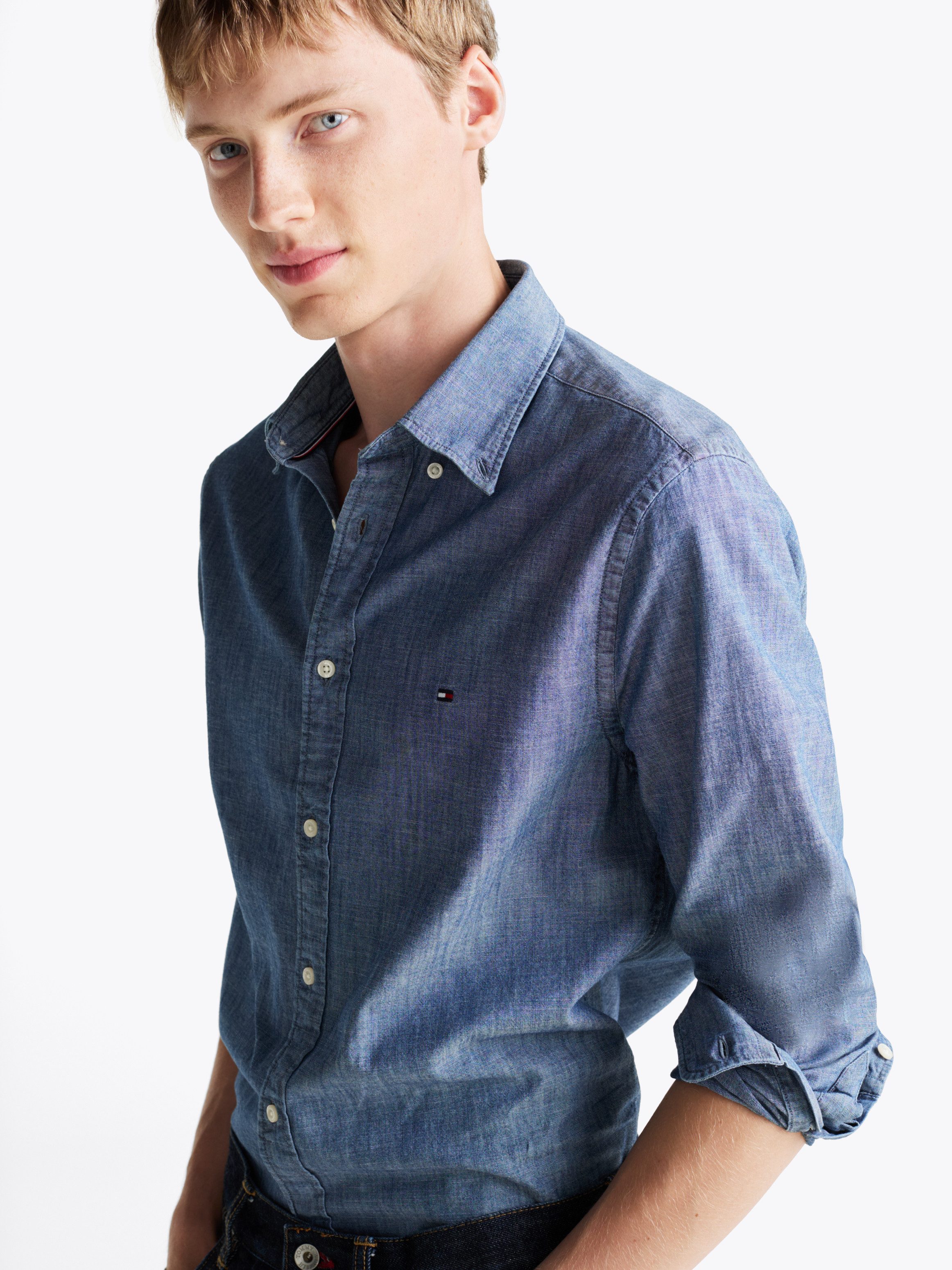 Tommy Hilfiger Overhemd met lange mouwen CHAMBRAY SOLID RF SHIRT