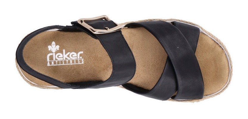 Rieker Sandalen zomerschoen, sandaal, sleehak, met keilhak