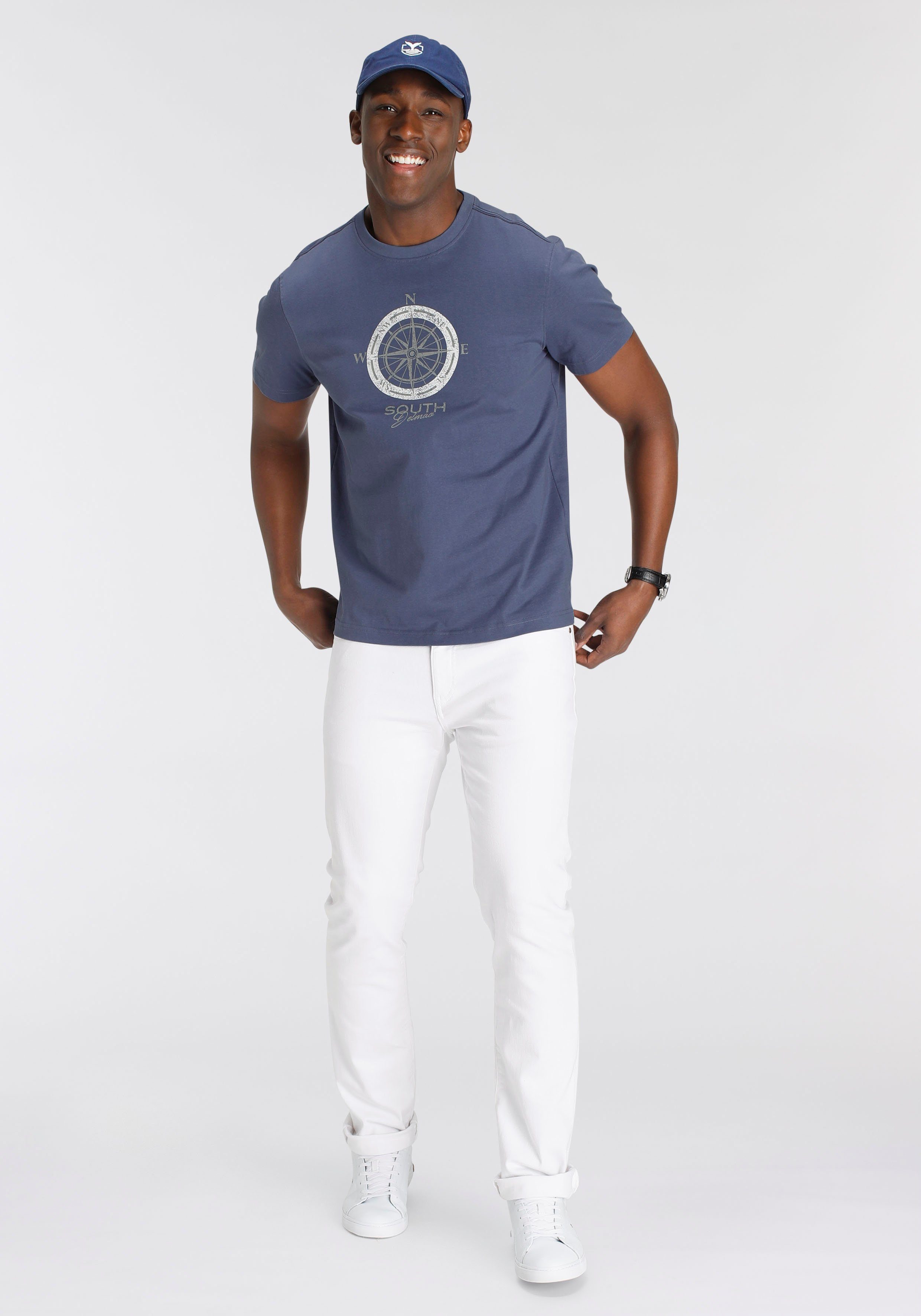 DELMAO T-shirt Korte mouw, bedrukt, ronde hals, van katoen