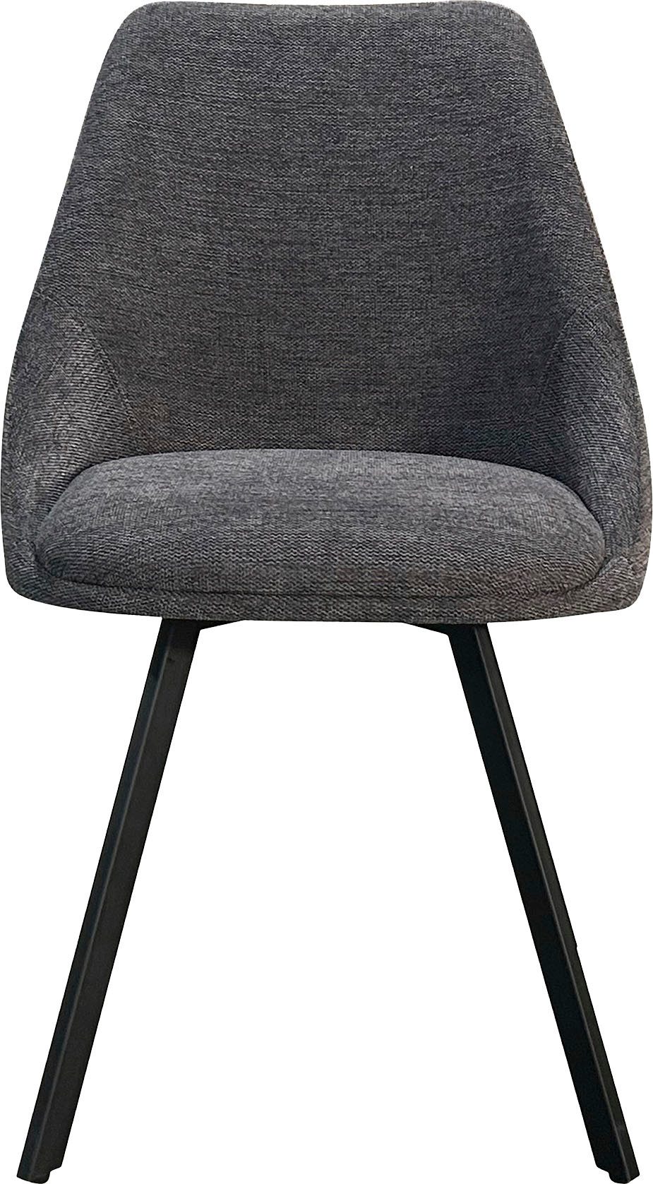 byLIVING Eetkamerstoel Jasper (2-stuks set) Zitkuip 360° draaibaar, zwart metaal, keukenstoel, diverse bekleding (set)
