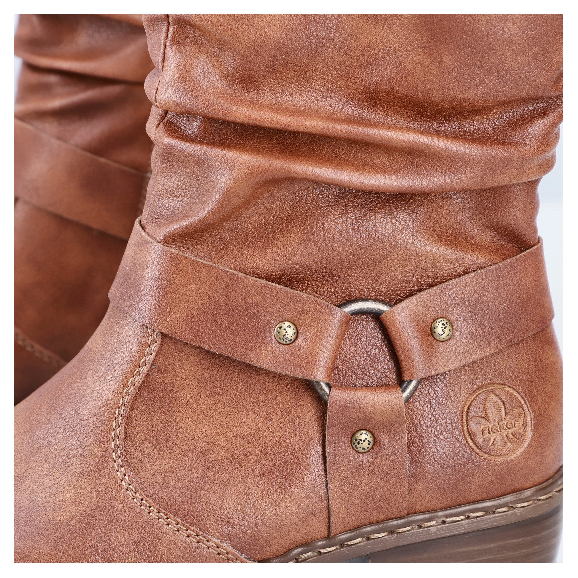 Rieker Laarsjes cowboylaarzen, western-enkellaars, hakken, met decoratieve riem