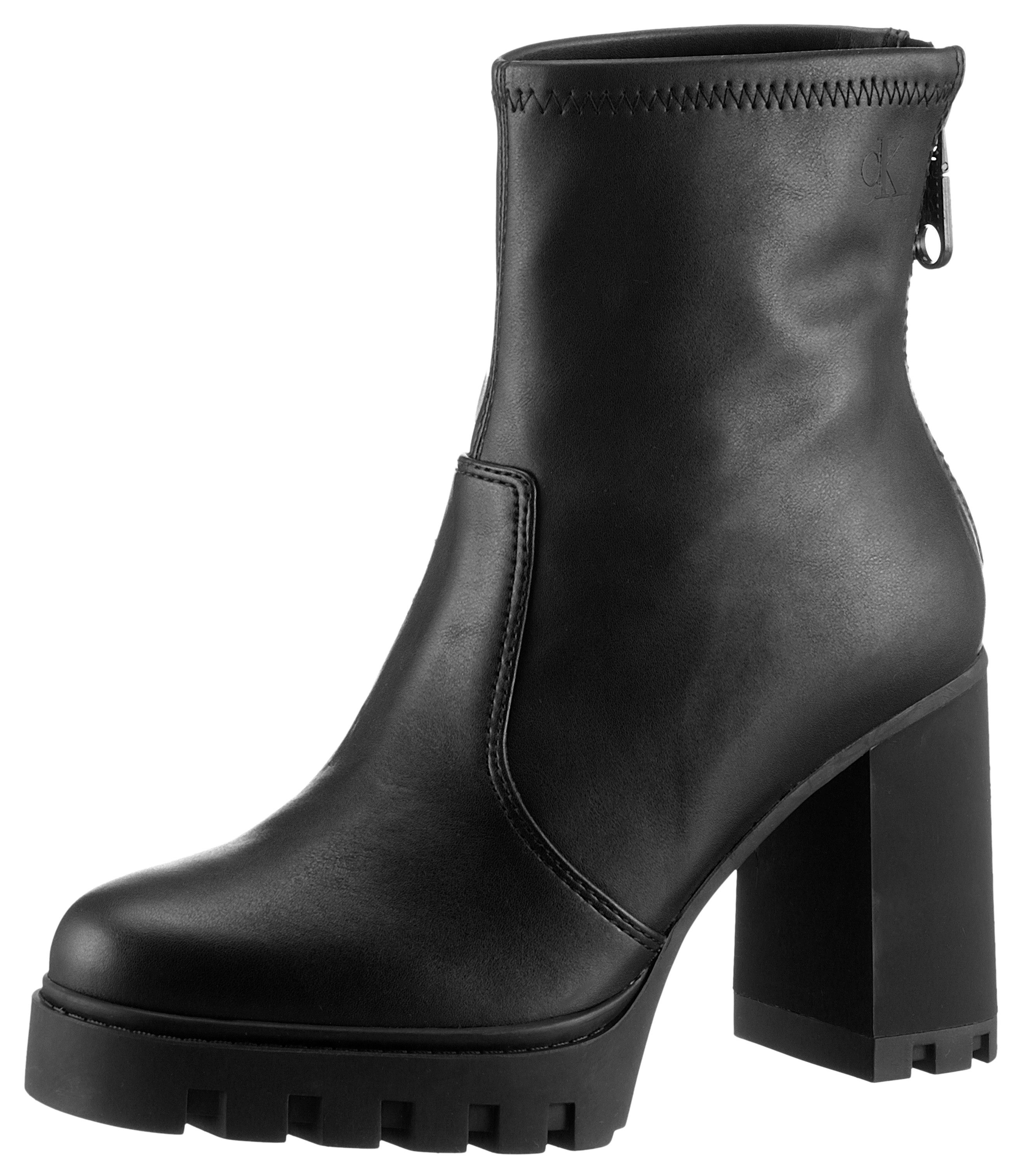 Calvin Klein Highheel-laarsjes HEEL PLATFORM ZIP BOOT MG NAPPA ankleboots, enkellaars, blokhak, met...