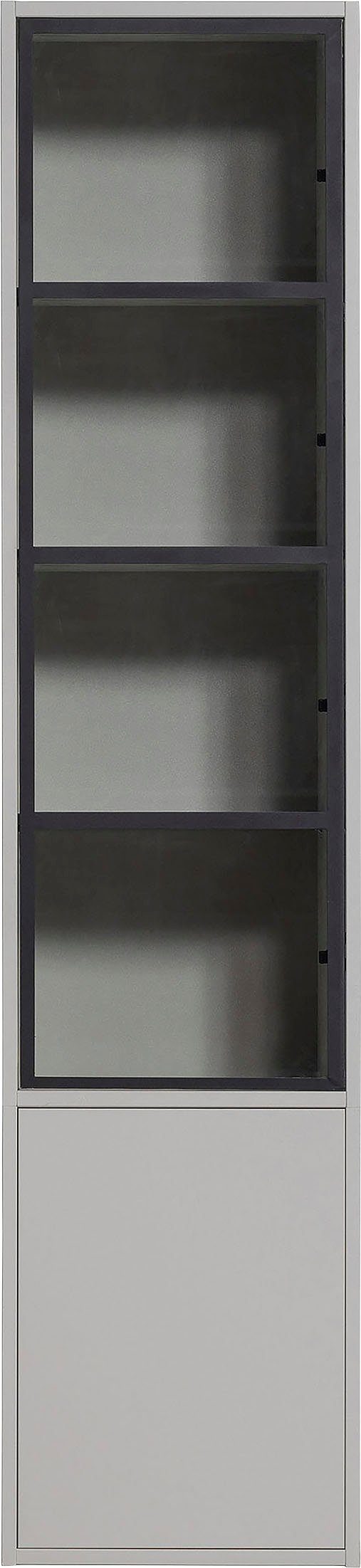 WOOOD Vitrinekast Basic met twee deuren, h 230 cm x b 52,5 cm vitrinekasten wit