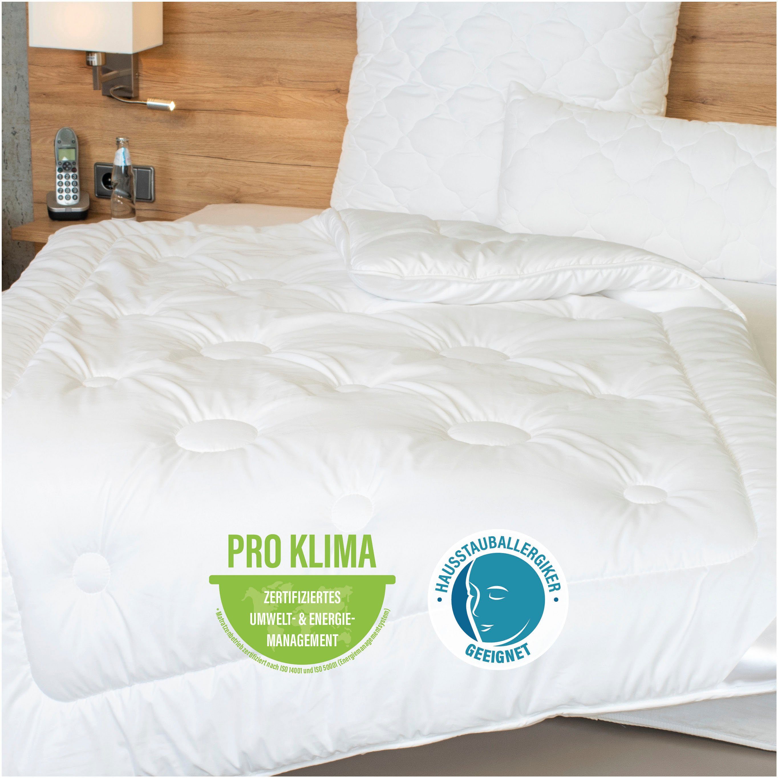 Beco Synthetisch dekbed + microfiberkussen Royal Soft Duo Dekbeddenset met hoofdkussen, 135x200 cm, zomer of winter