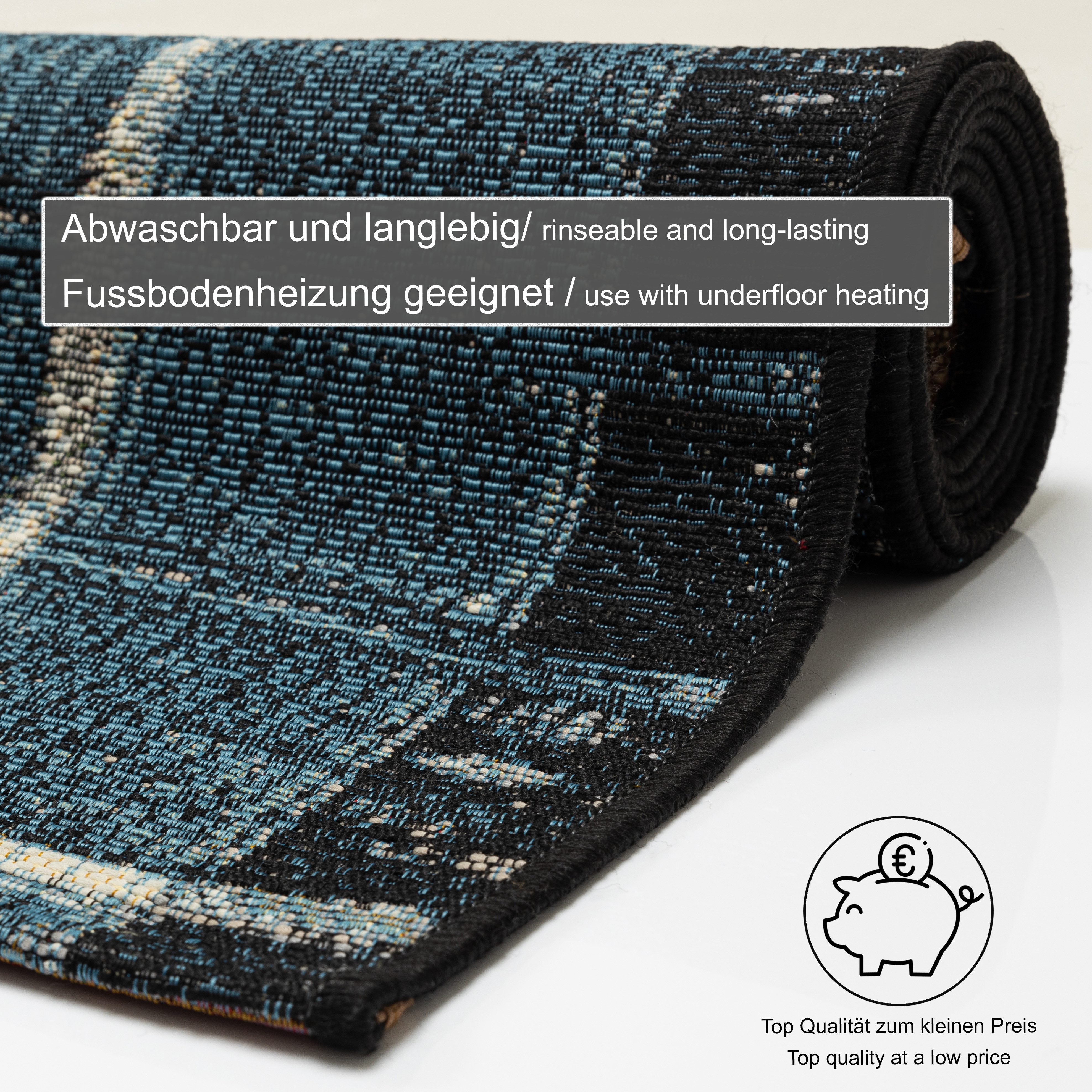 Gino Falcone Vloerkleed Outdoor-Africa 38 Platweefsel, etnostijl, geschikt voor binnen en buiten