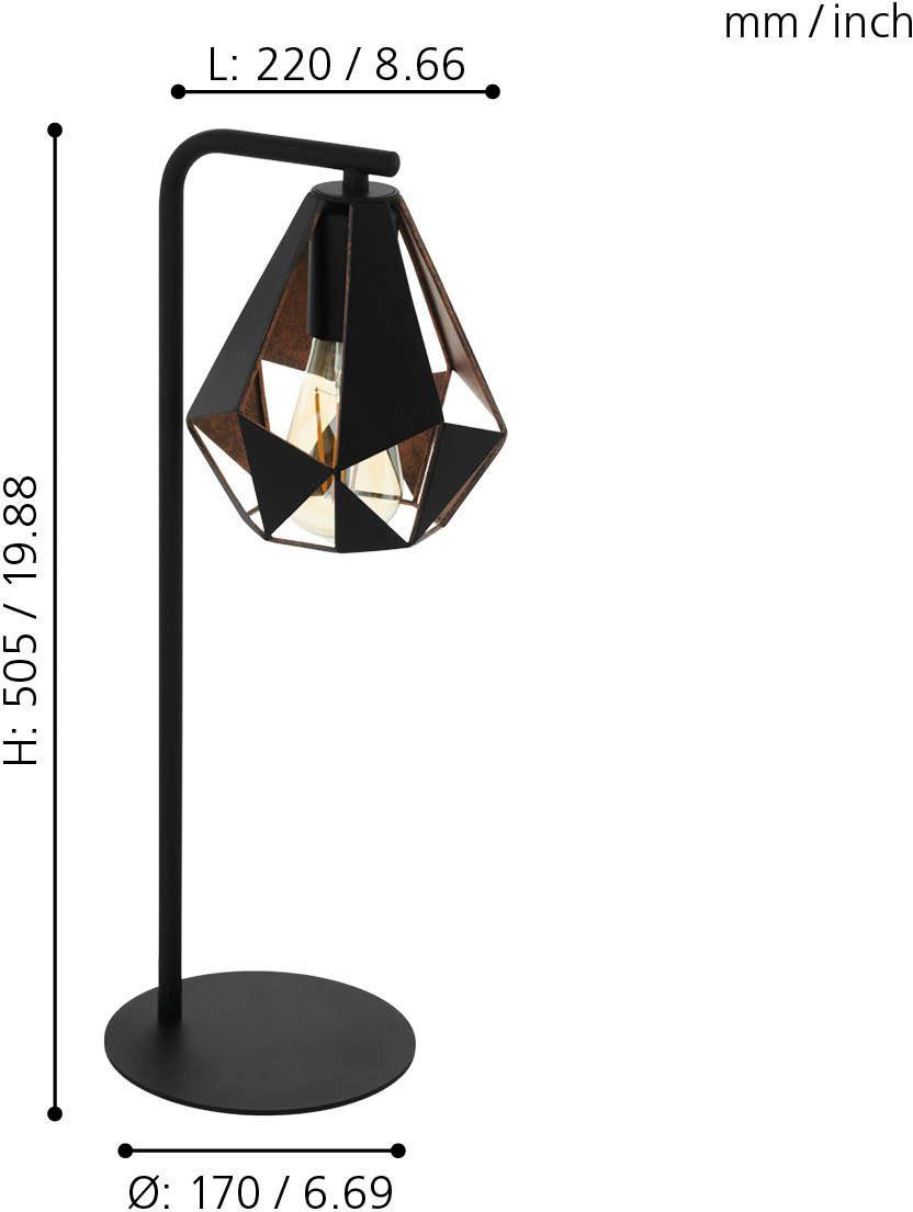 EGLO Tafellamp CARLTON 4 Vintage tafellamp, nacht kastlamp, fitting: E27