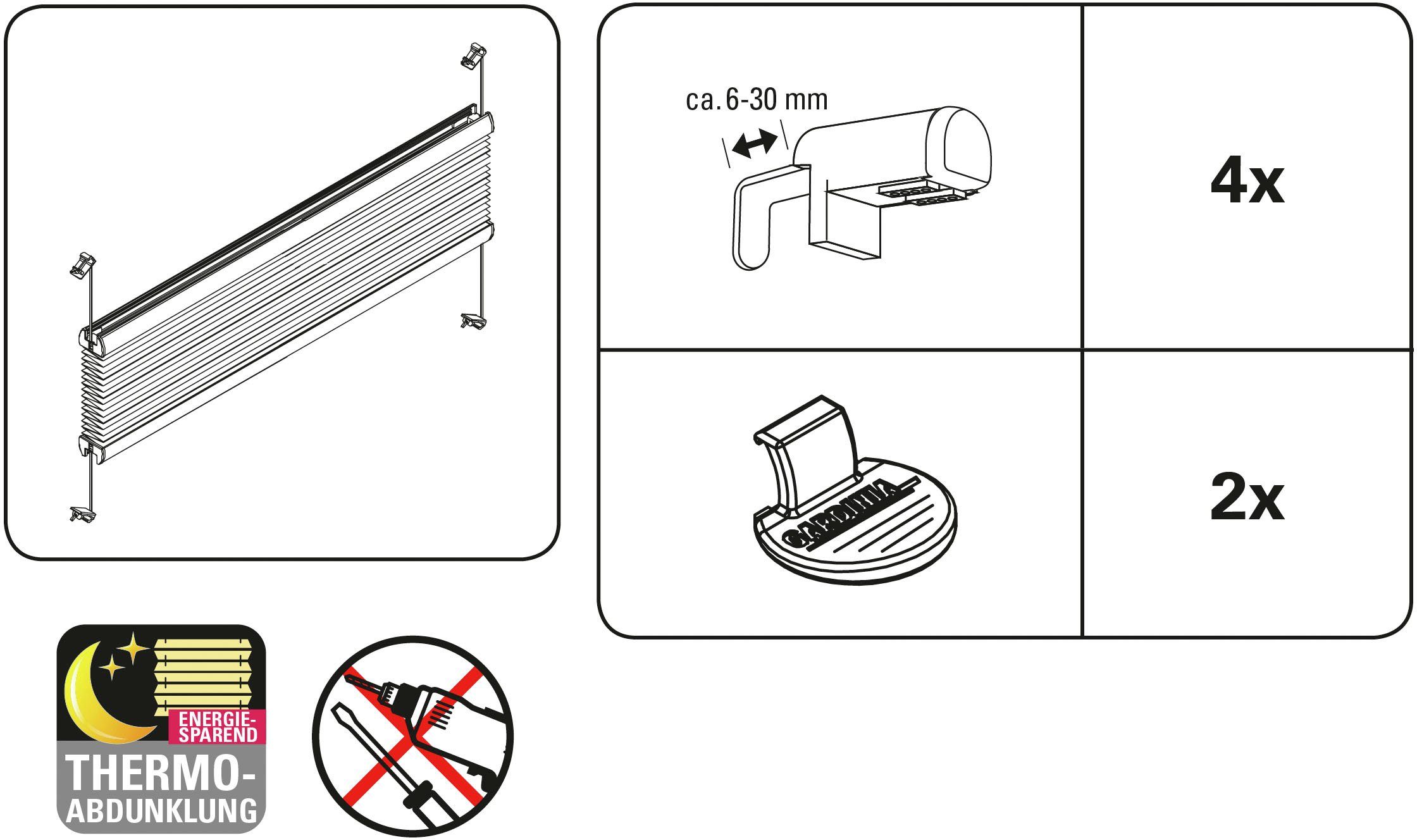 GARDINIA Plissé Easyfix thermo-plissé met dubbele bediening energiebesparend (1 stuk)
