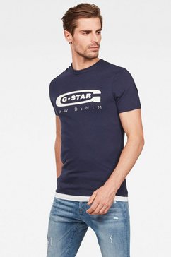 g-star raw shirt met ronde hals graphic 4 blauw