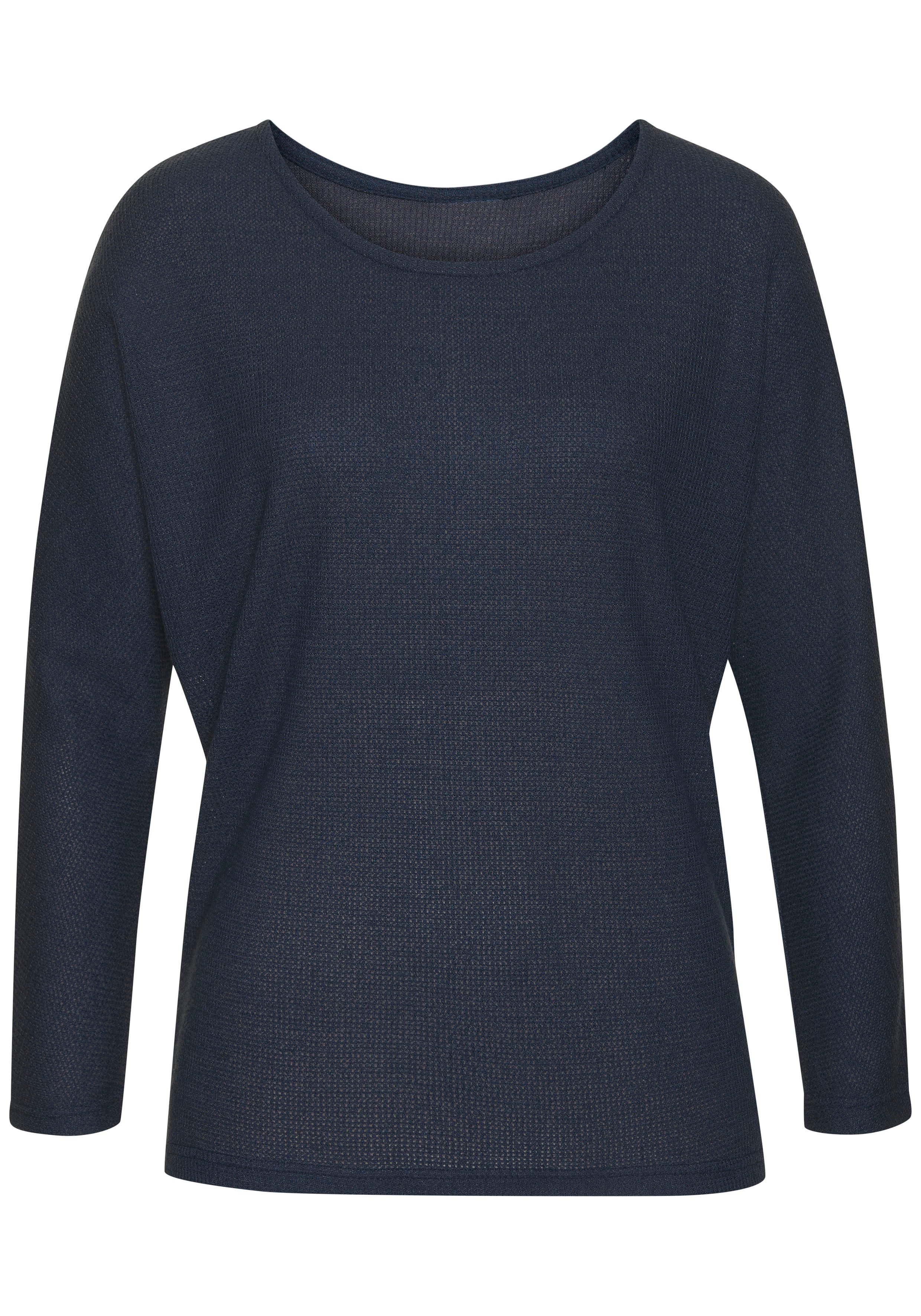 Vivance Shirt met lange mouwen Van pluizig breiwerk gemaakt van kreukvrij materiaal