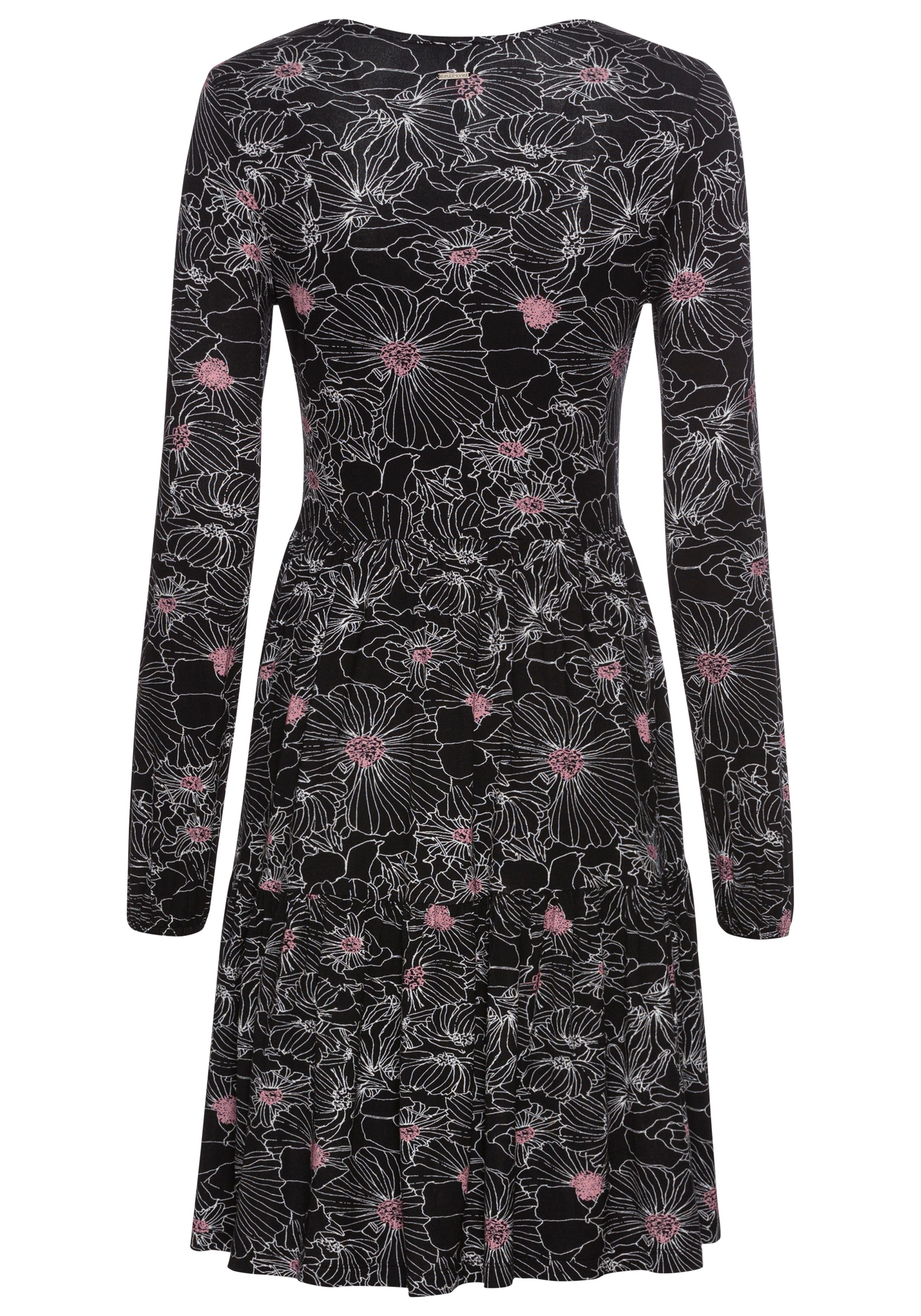 Laura Scott Jerseyjurk met filigraan bloemenprint