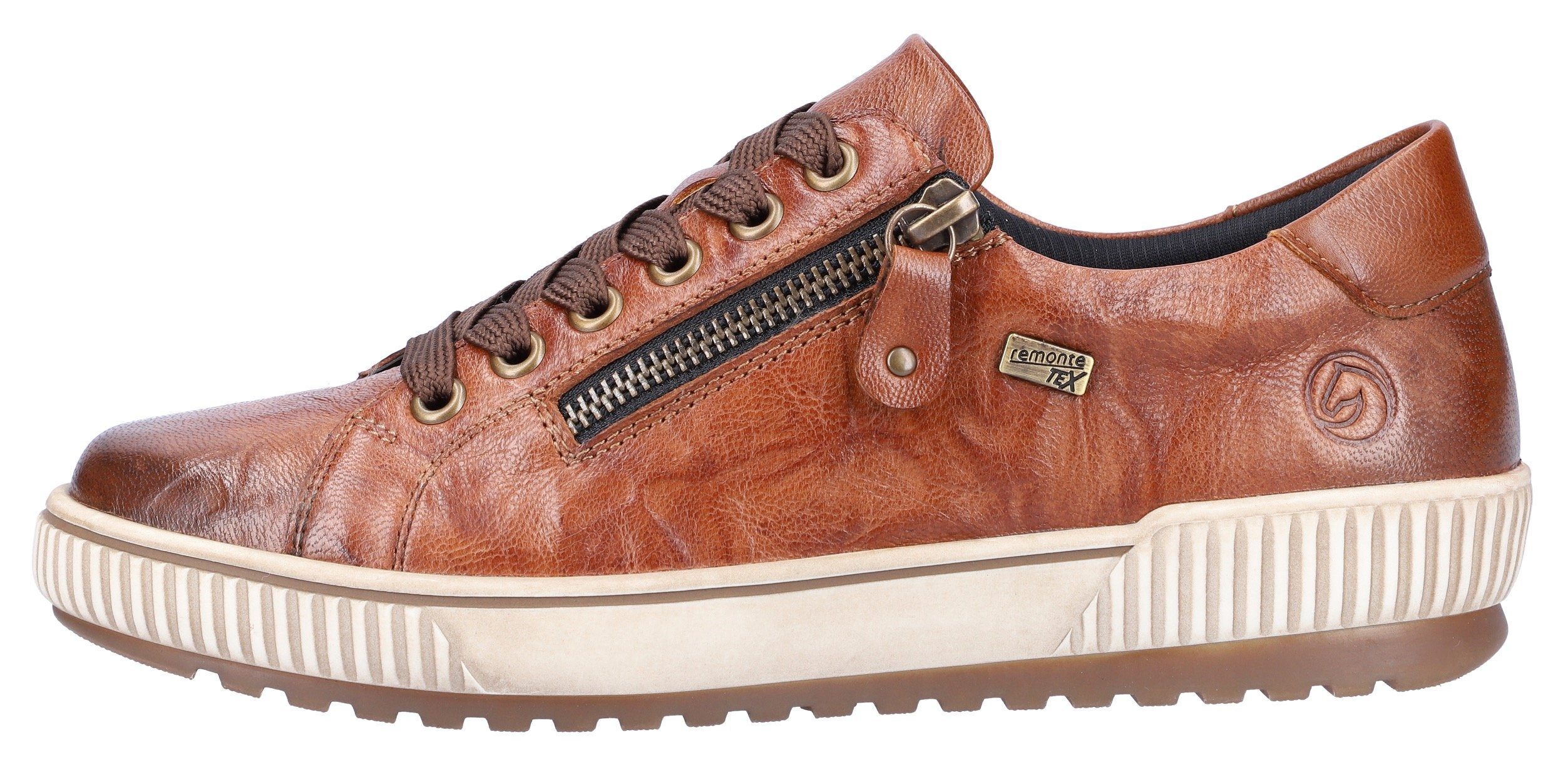Remonte Plateausneakers vrijetijdsschoen, lage schoen, veterschoen met buitenrits