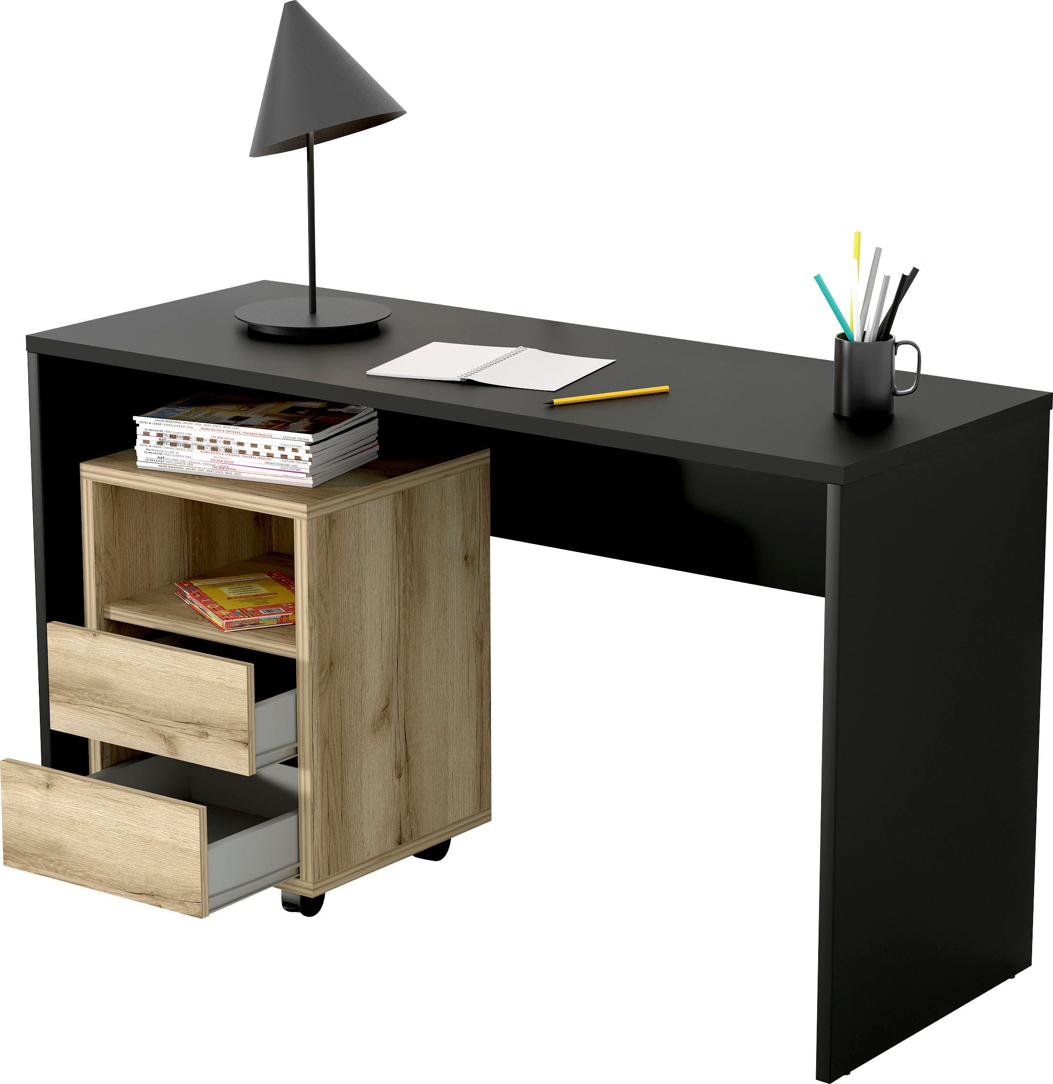 INOSIGN Kastje op wieltjes AGAPI Bureau ladeblok in modern design, 40 x 40 x 62 cm, 2 laden