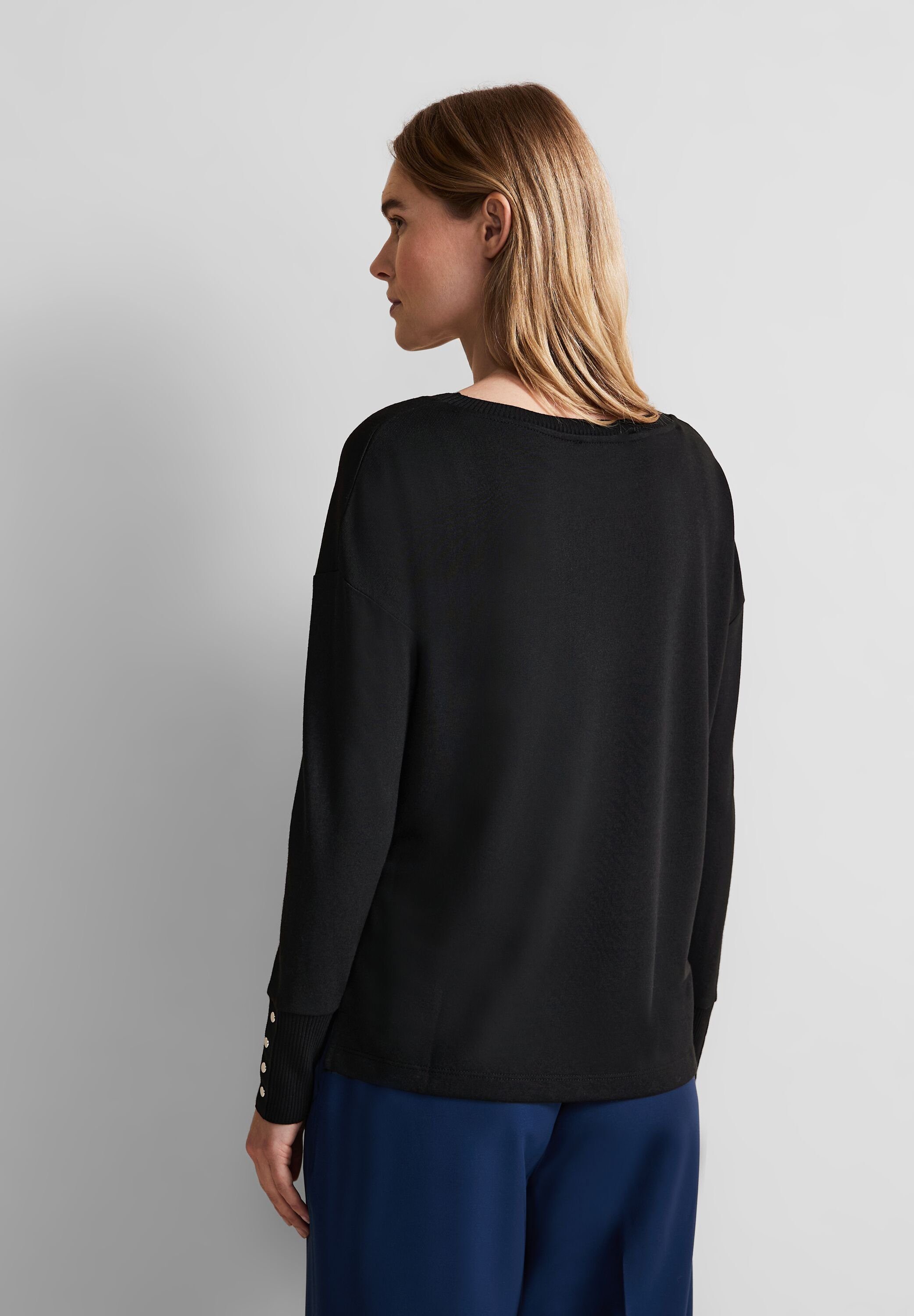 STREET ONE Shirt met lange mouwen LTD QR Rib Neck