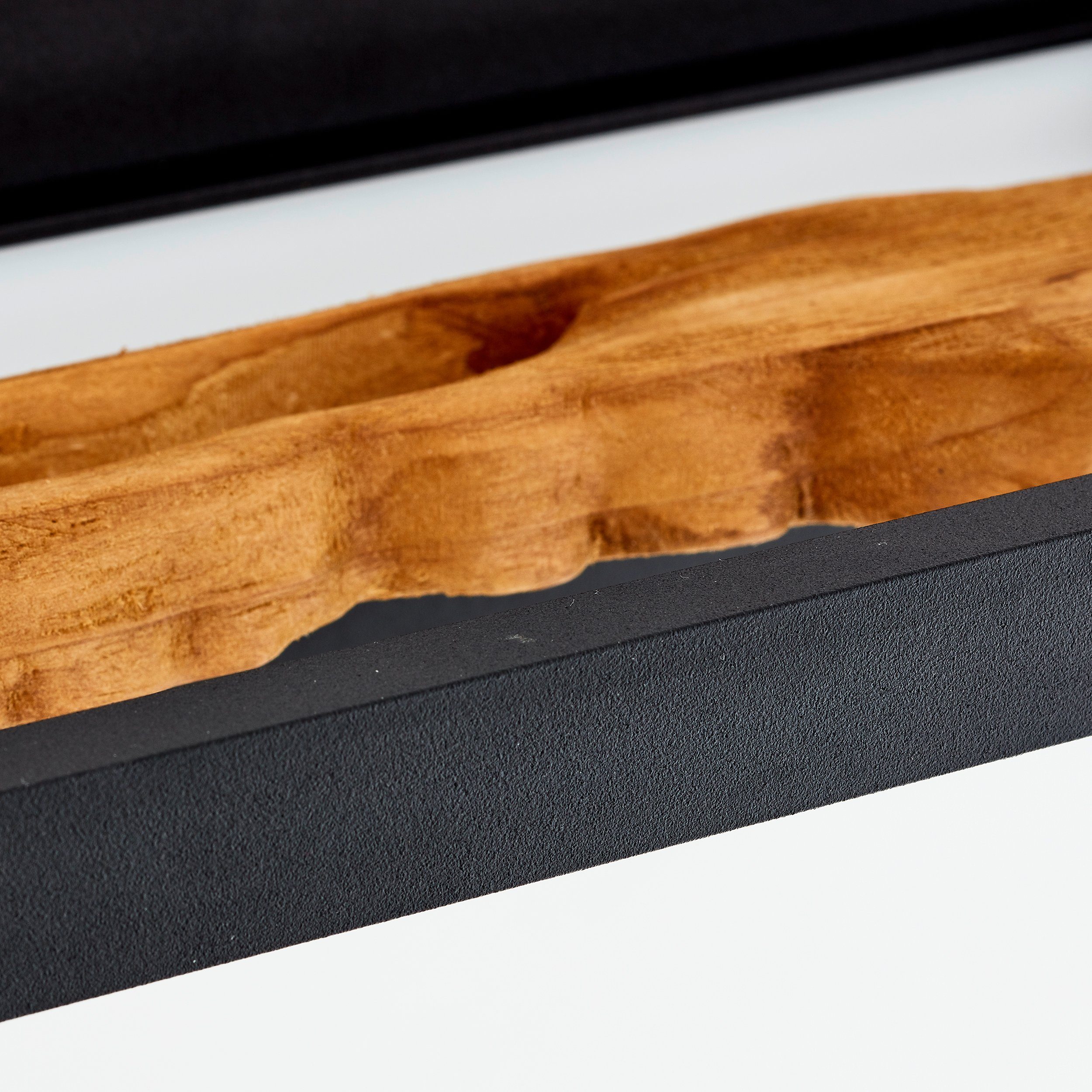 Brilliant Leuchten Led-wandlamp Chaumont Breedte 35 cm, 930 lm, Aluminium/Metaal/Hout, zwart/hout