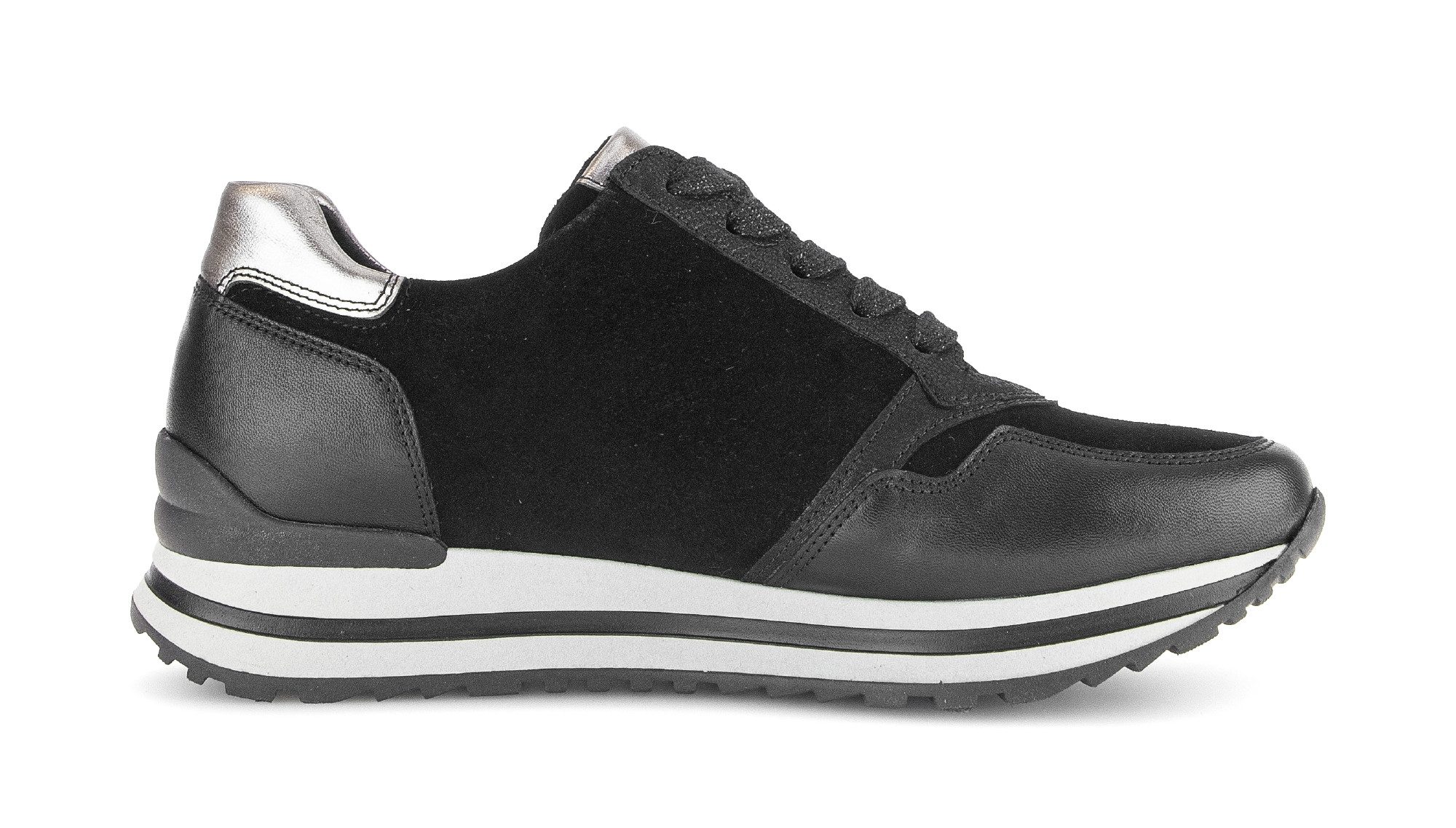 Gabor Sneakers met sleehak Turijn , vrijetijdsschoen, halfschoen, veterschoen, gepolsterde schacht, h-breedte