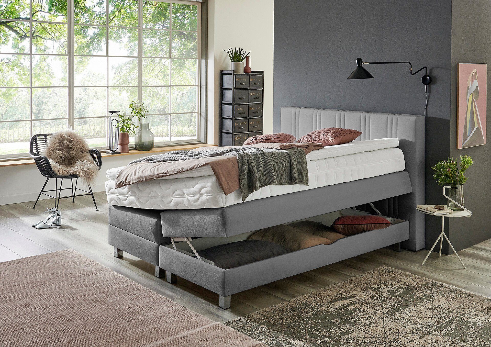 Westfalia Polsterbetten Boxspring naar keuze met bedkist en topmatras
