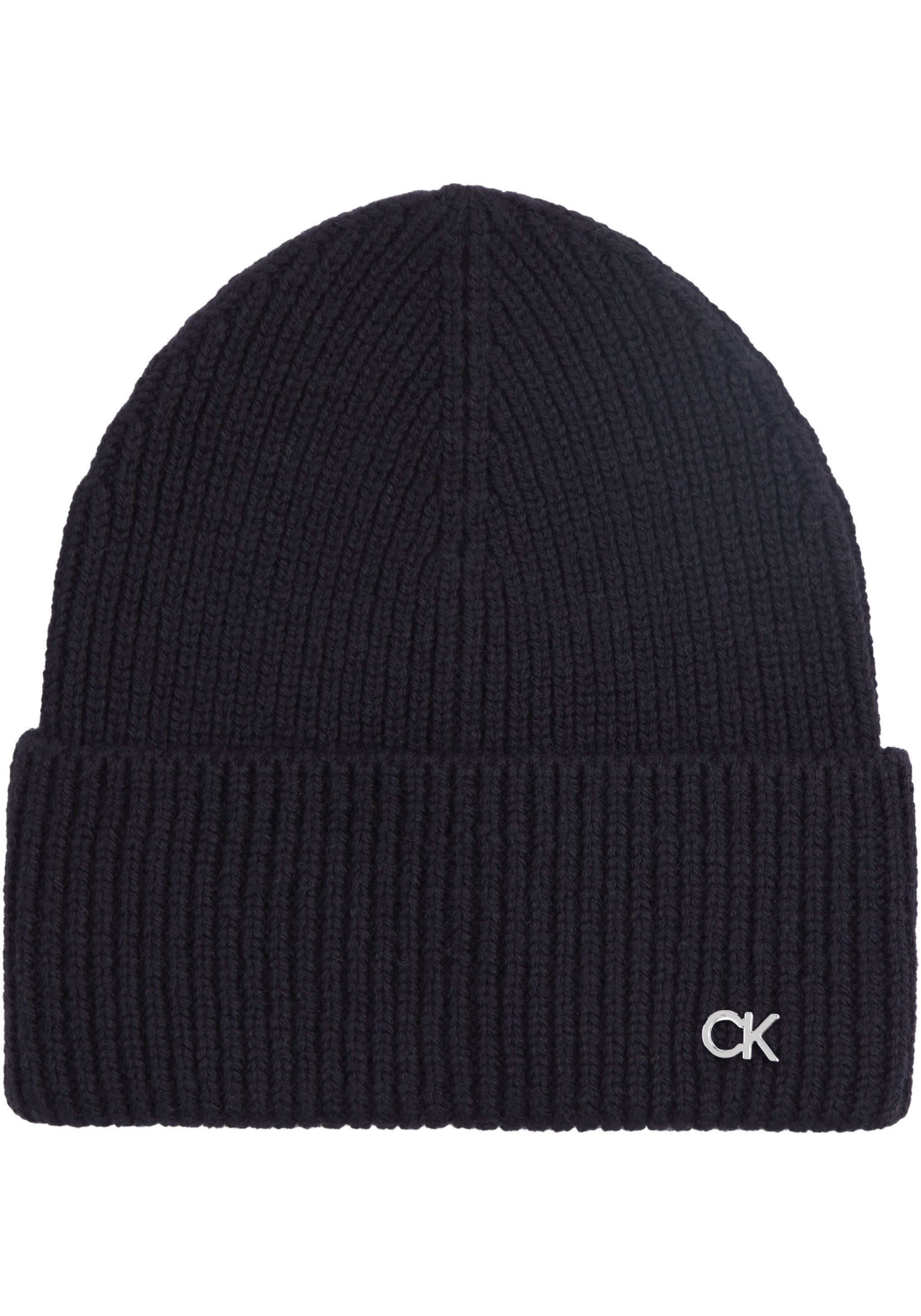 CK Calvin Klein Beanie van een mix van wol en kasjmier met labelapplicatie