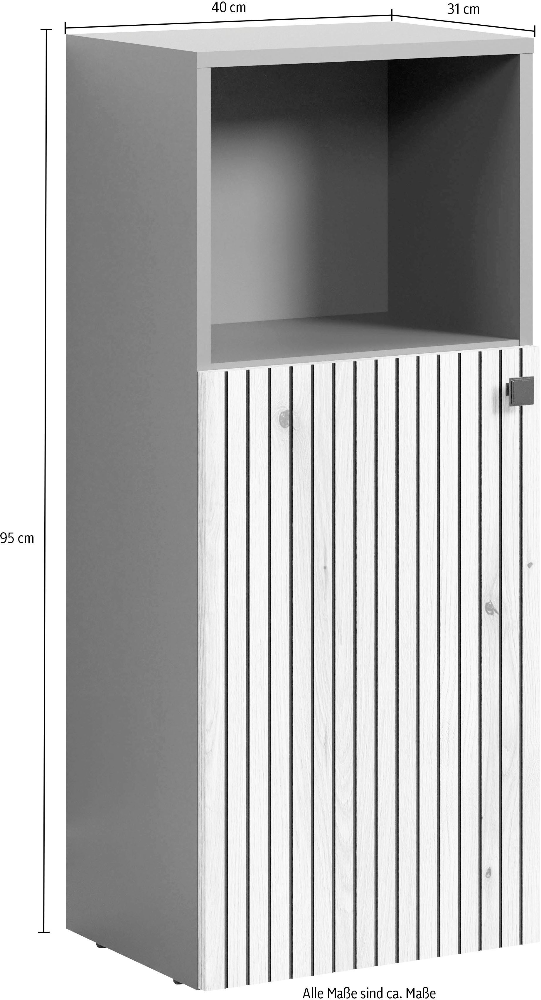welltime Onderkast Amrum Breedte 40 cm, moderne halfhoge kast eiken rillen-look badkamerkast (1 stuk)