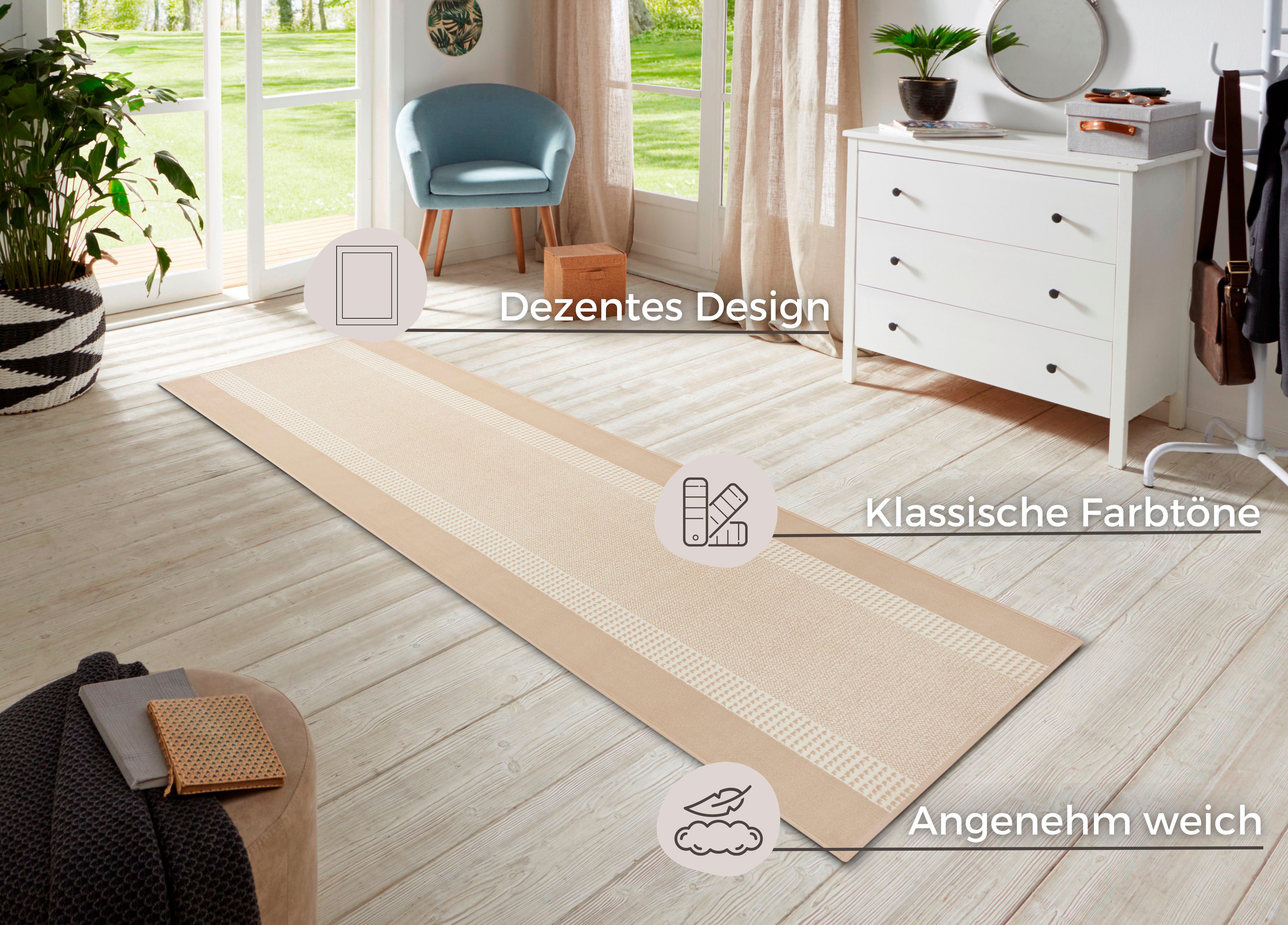 HANSE Home Vloerkleed Band Kortpolig, zacht, loper maten, woonkamer, slaapkamer, eetkamer