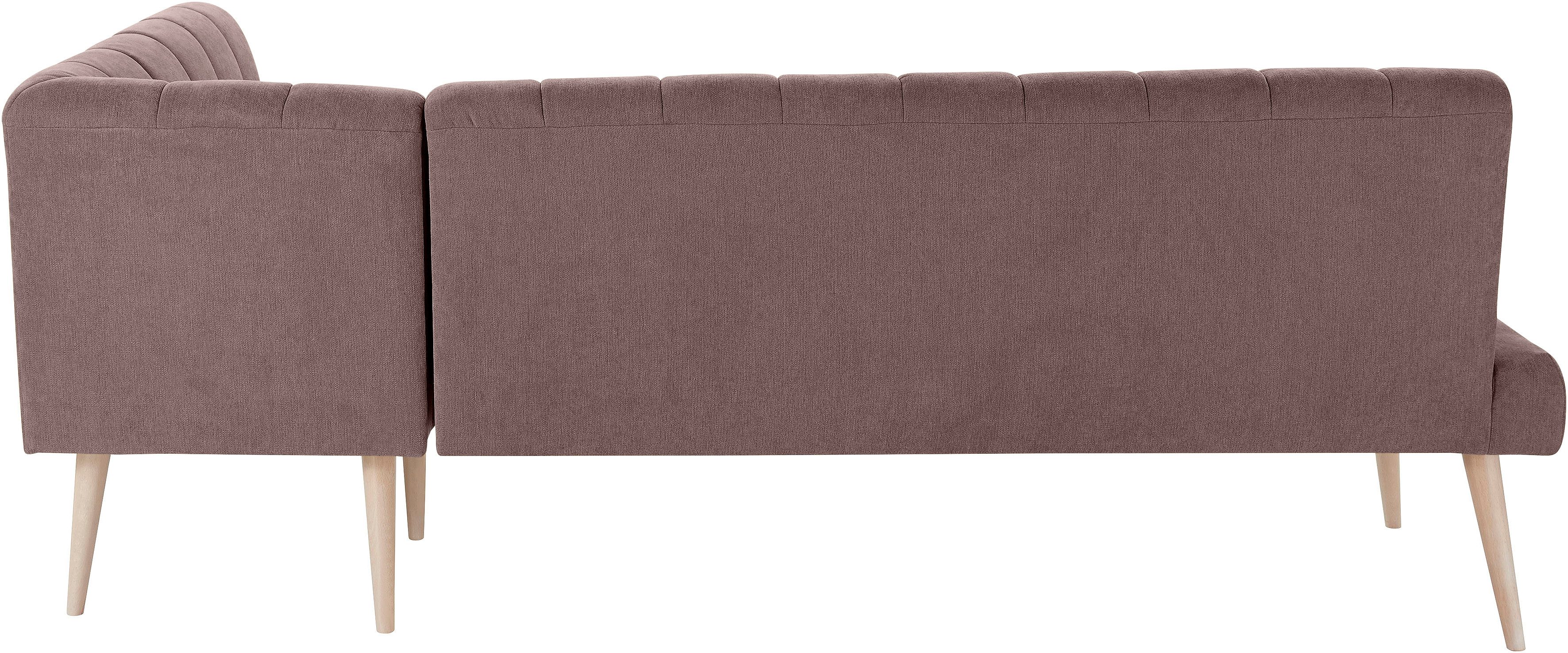 exxpo - sofa fashion Hoekbank Costa, moderne rugstikking, comfortabel en elegant, hoge houten voet