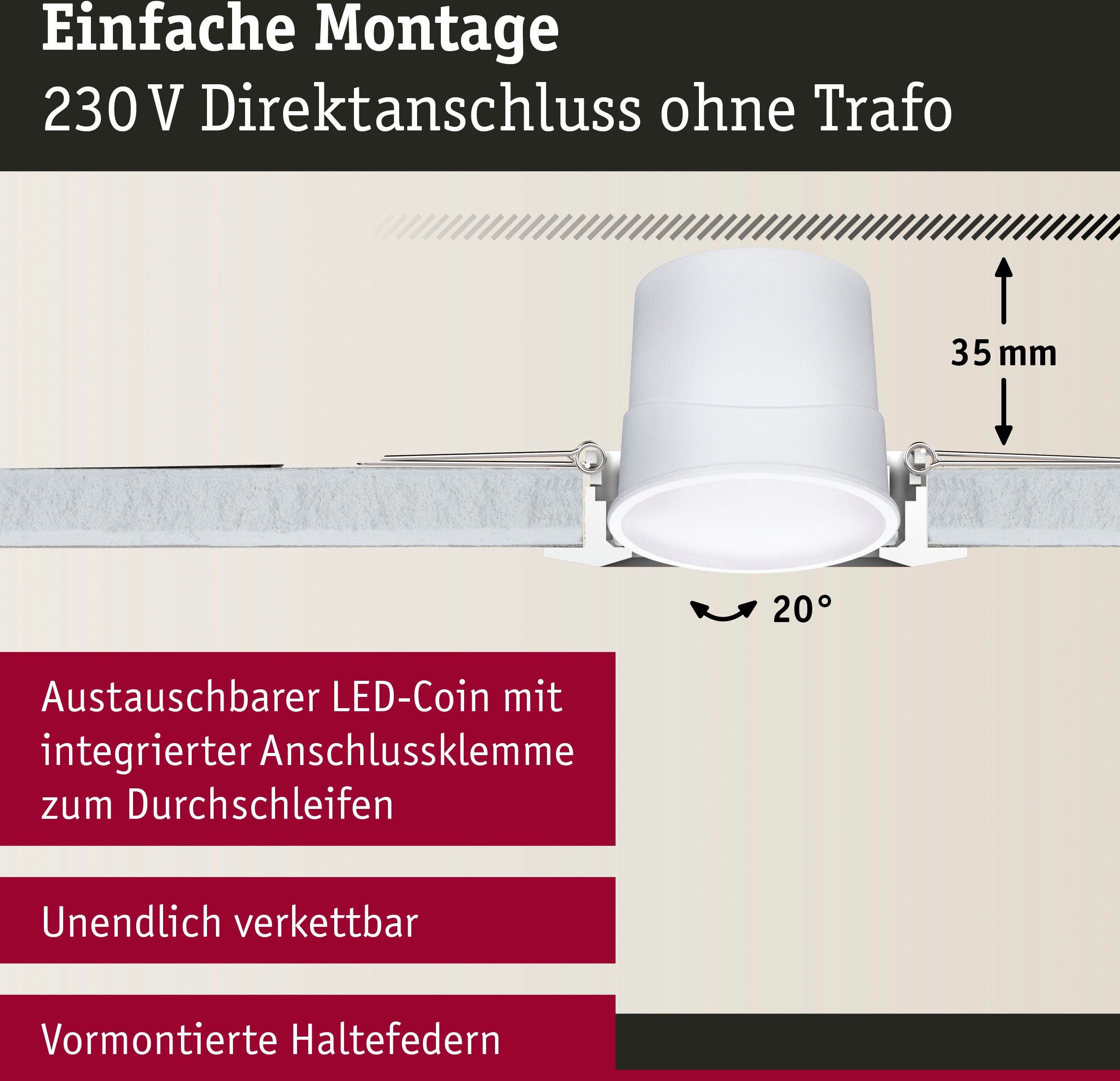 Paulmann Ledinbouwlamp Base 230V 420lm (1 stuk)