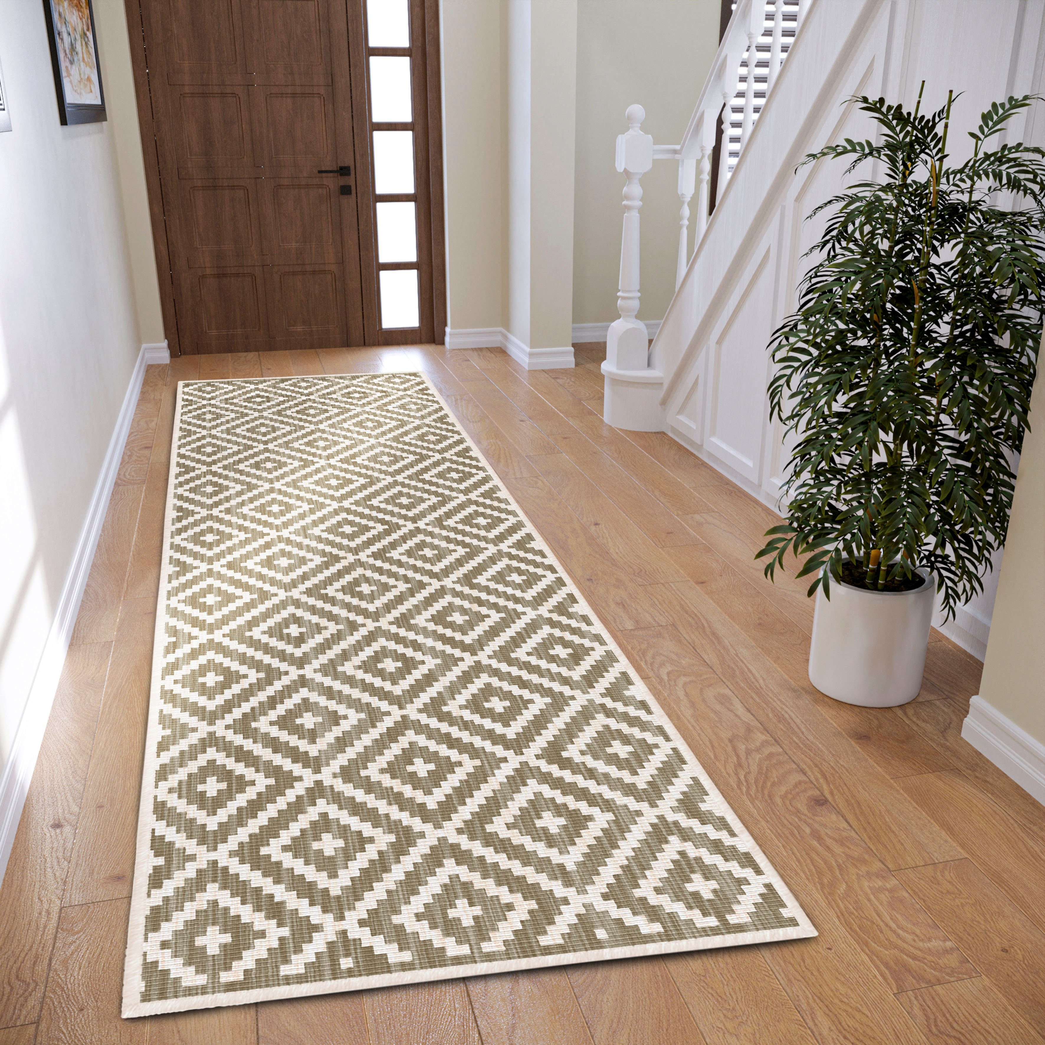 my home Loper Ronda tweezijdig te gebruiken kleed Sisal-look, platweefsel, in- en outdoor, geometrisch boho design