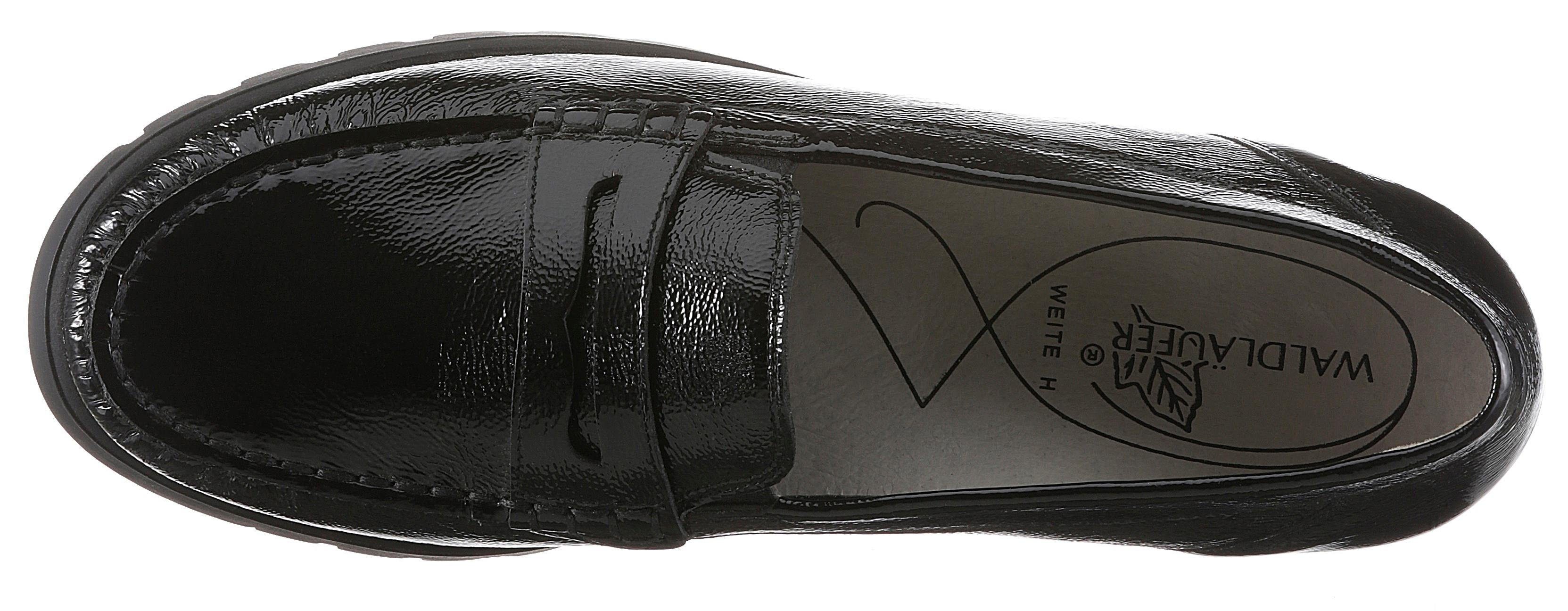 Waldläufer Mocassins HEGLI Slipper, comfortabele schoen van lakleer, in comfortabele schoenwijdte H