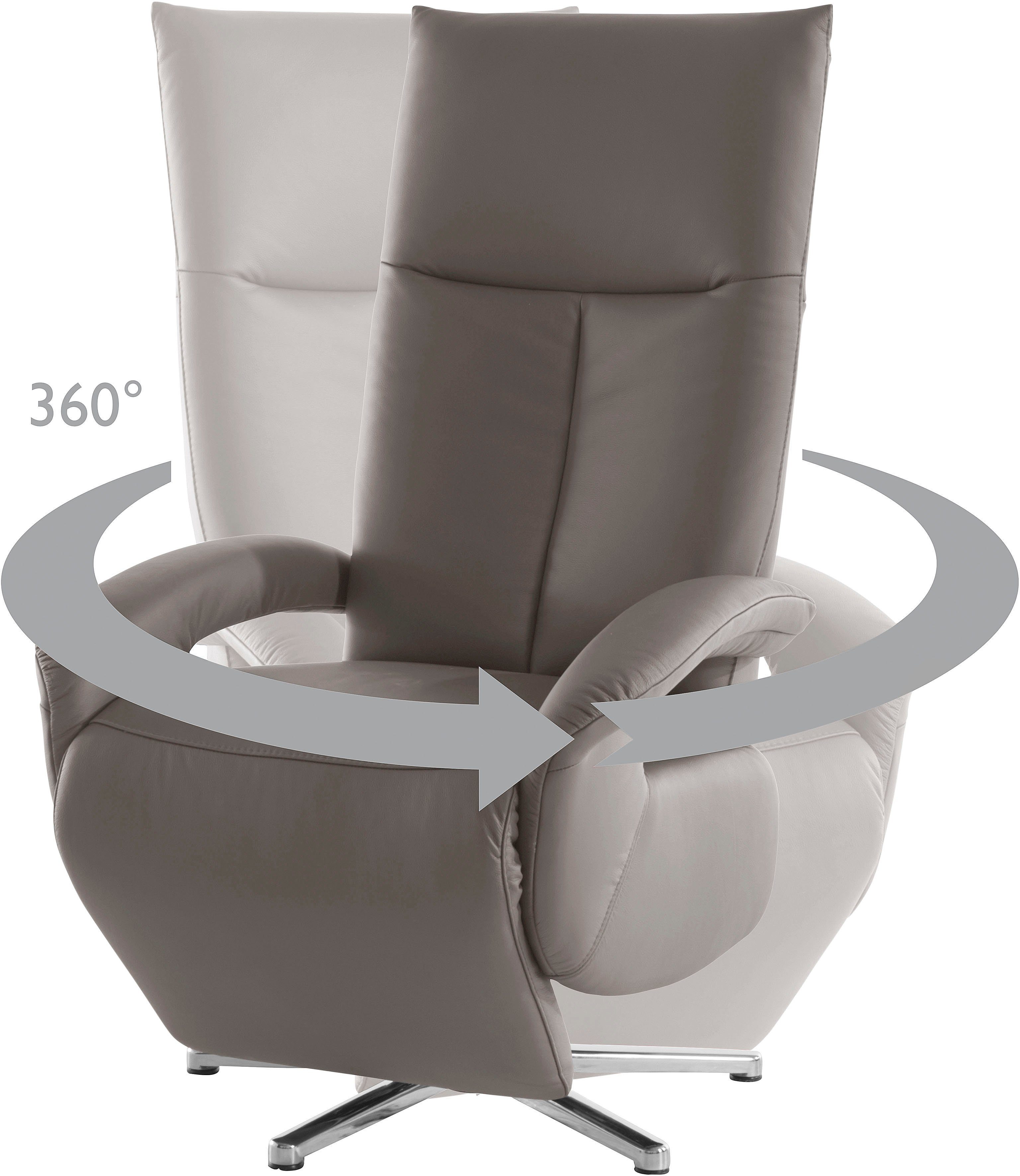 sit&more Relaxfauteuil Tycoon met verstelbare hoofdsteun en 360° draaifunctie keuze tussen handmatige of elektrische functie, ook met accu (draadloos)