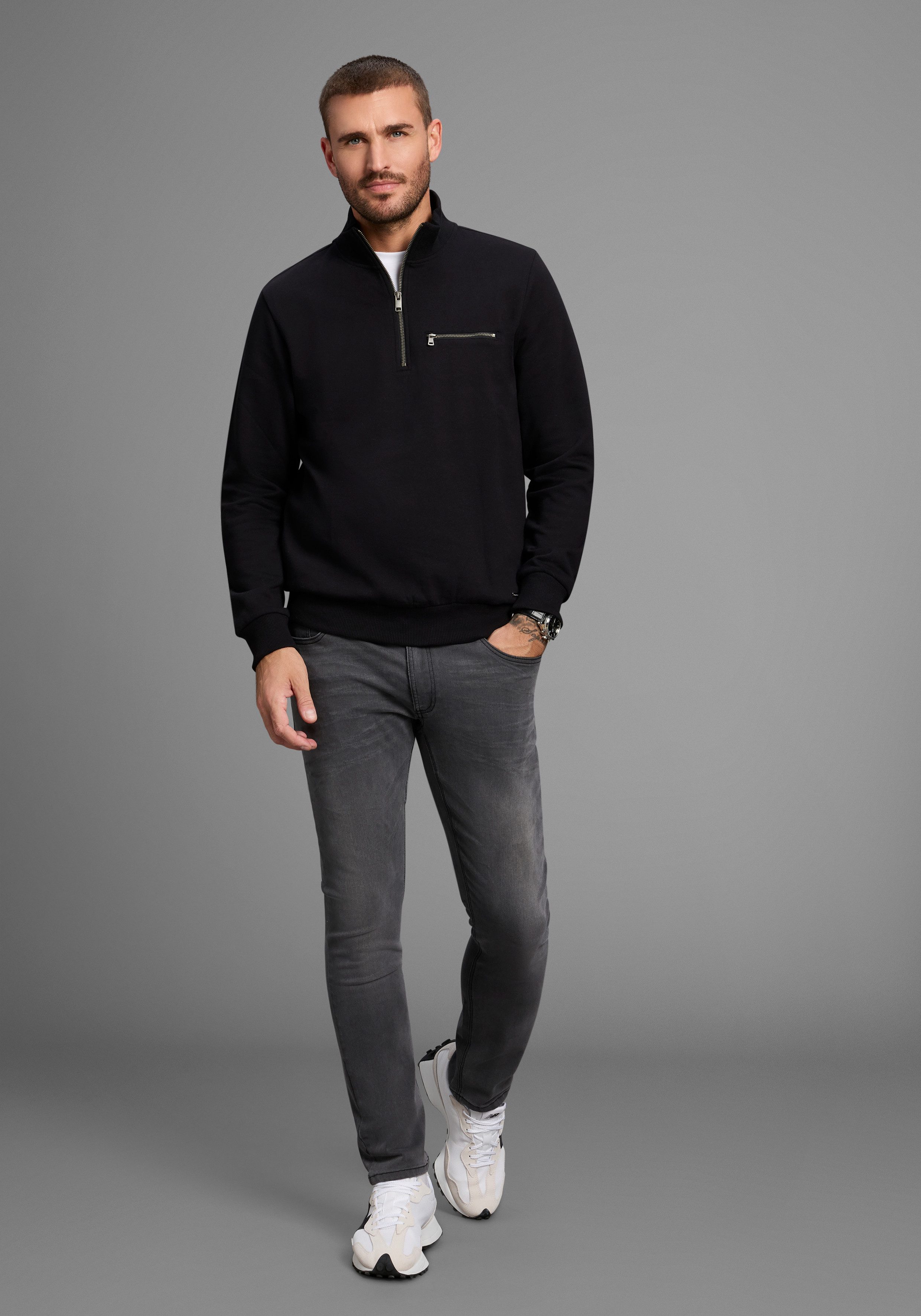 Bruno Banani Sweatshirt met schipperskraag
