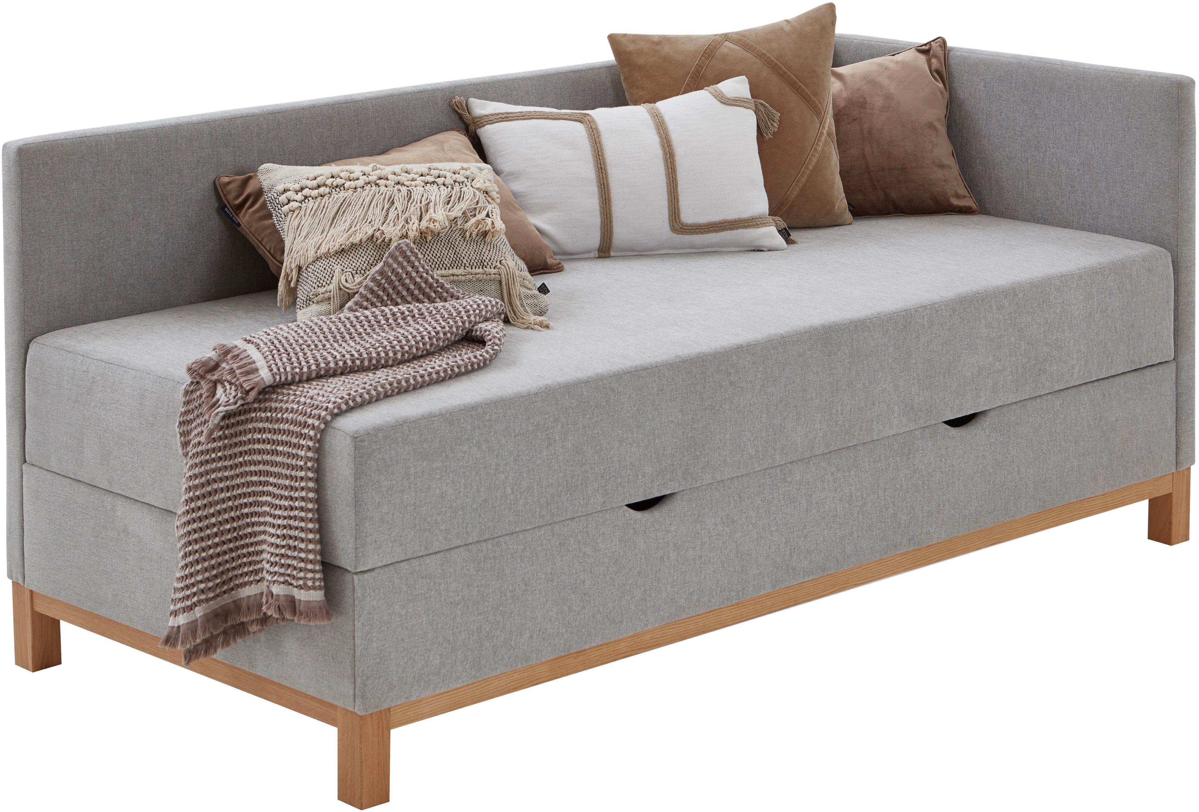 meise.möbel Bed Santos incl. matras en bedlade, verkrijgbaar in de maten 90, 120, 140 cm grijs, slaapbanken, 120 cm x 200 cm