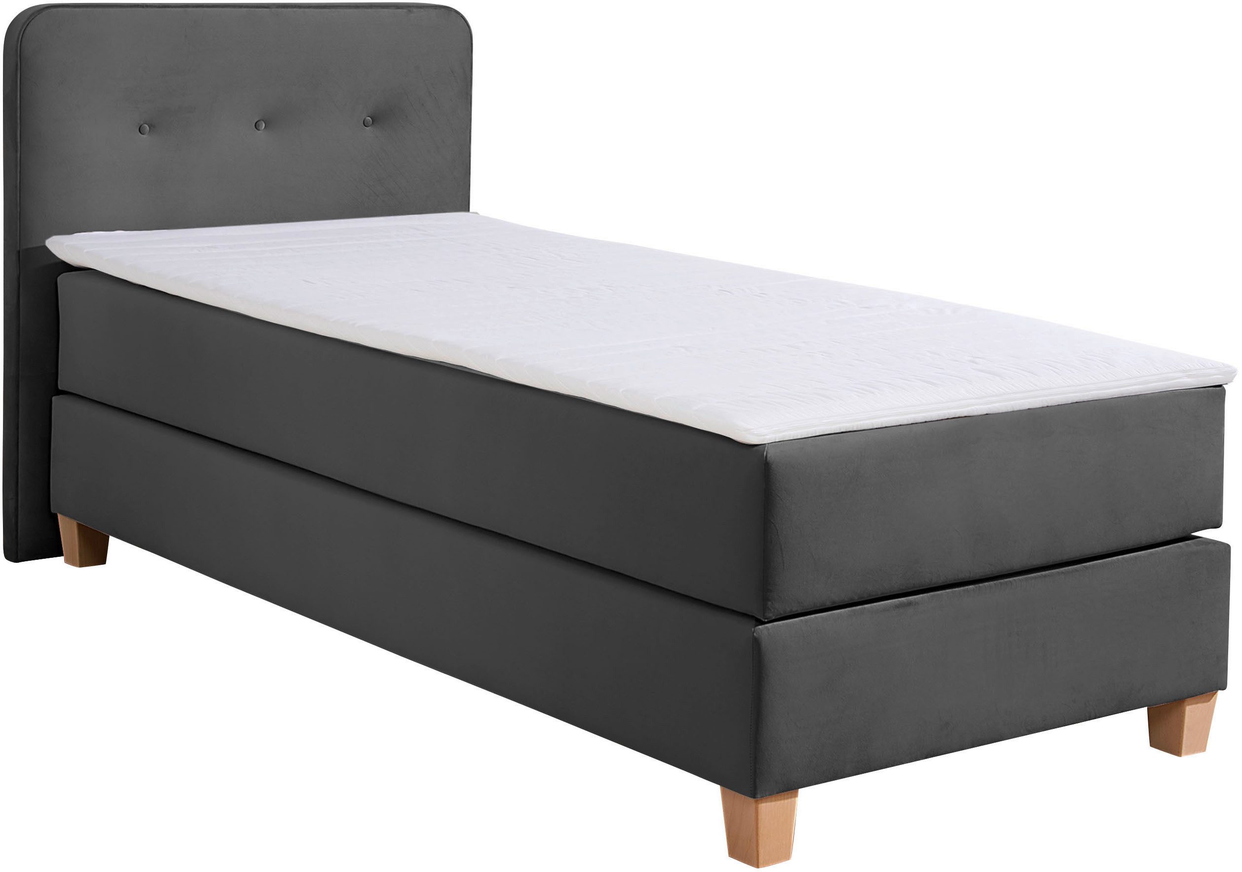 Home affaire Boxspring Fargo inclusief topper, in 3 soorten matrassen, in fluweel of structuurstof