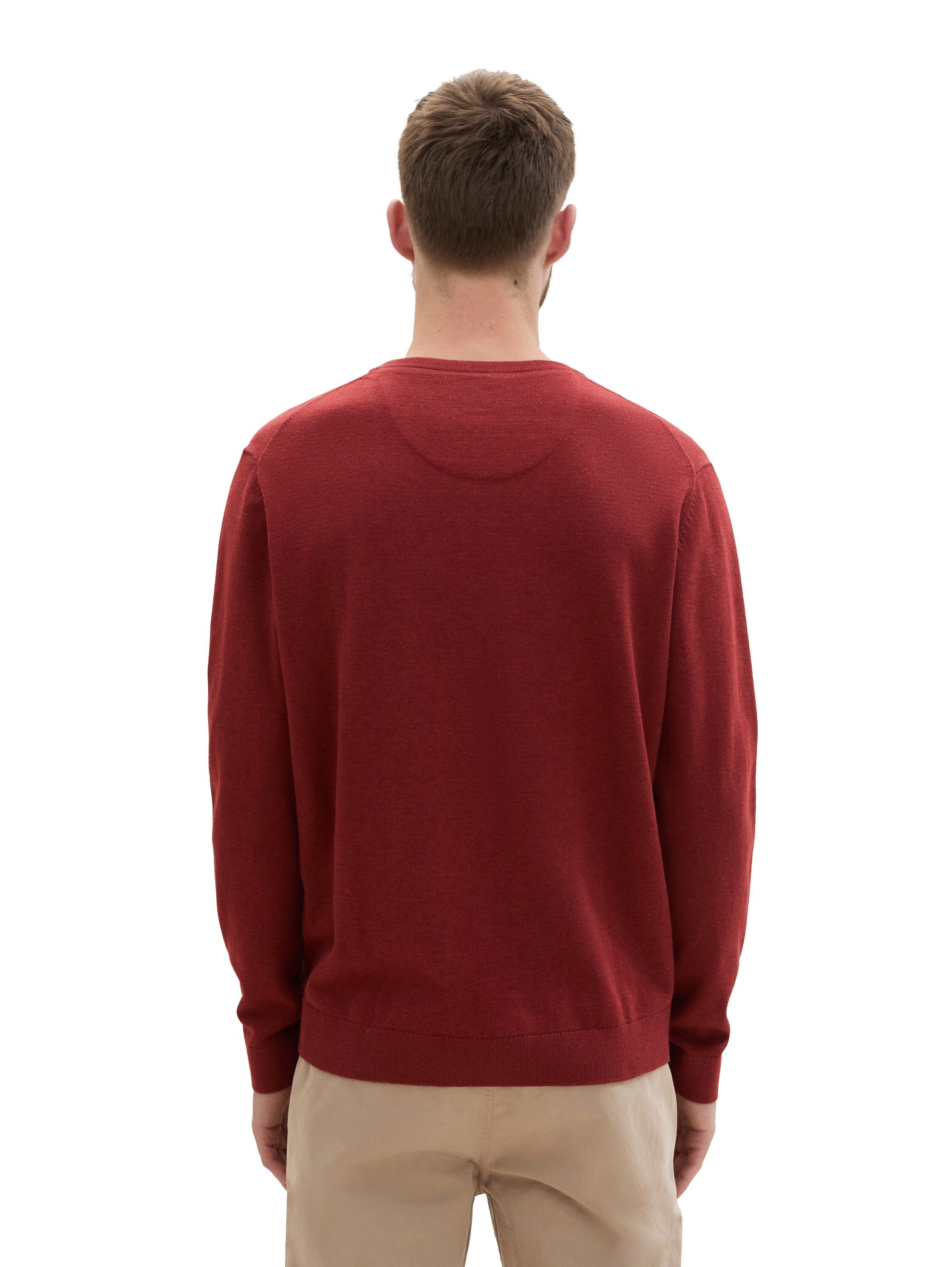 Tom Tailor Trui met V-hals met klein logoborduursel