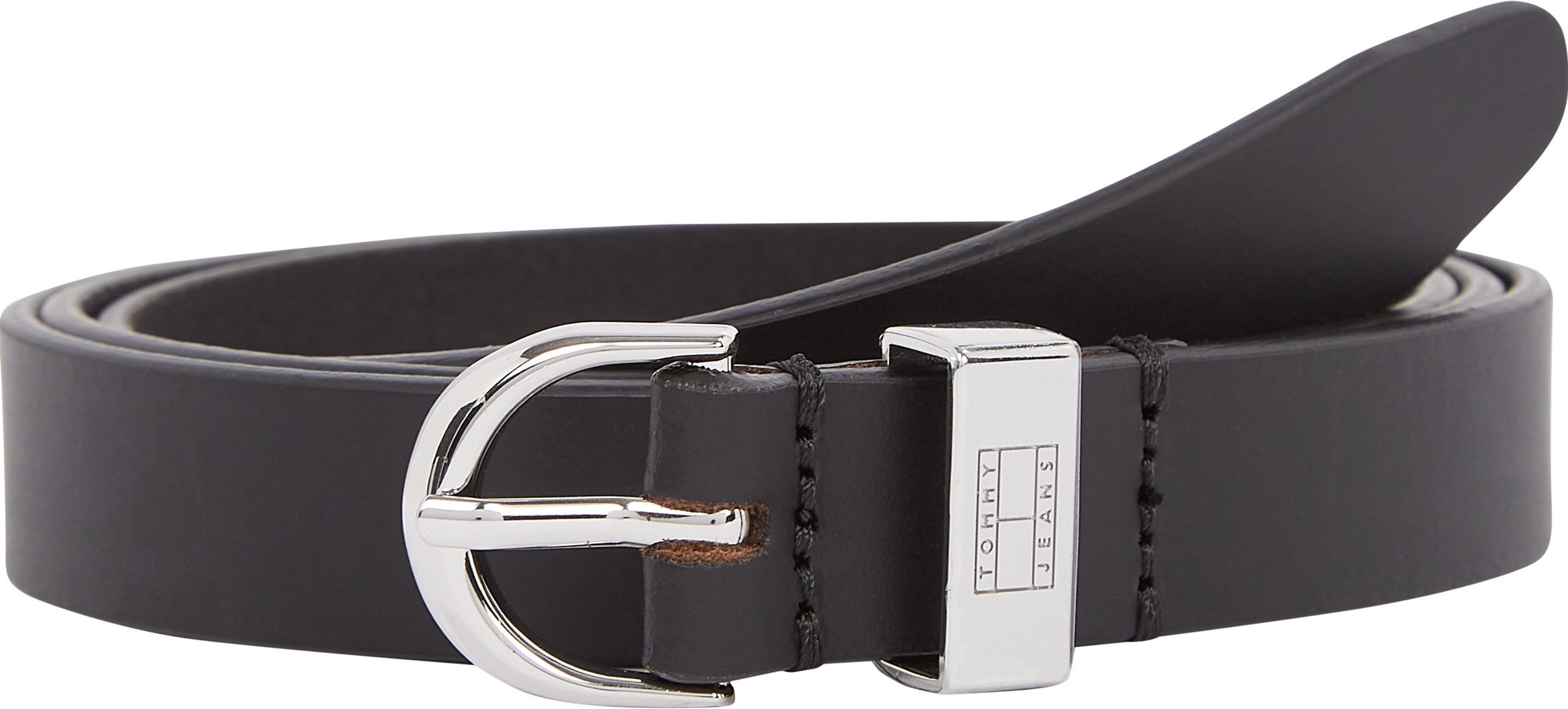 TOMMY JEANS Leren riem TJW HERITAGE OVAL Eenvoudige doornsluiting, logoprint