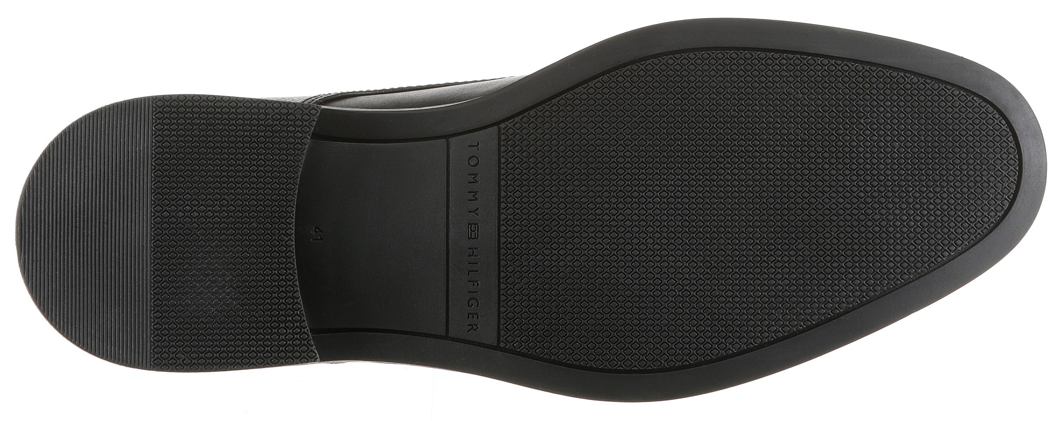 Tommy Hilfiger Veterschoenen CORPORATE HILFIGER LTH DERBY blokhak, feestdag schoen, avondschoen in elegante lijn