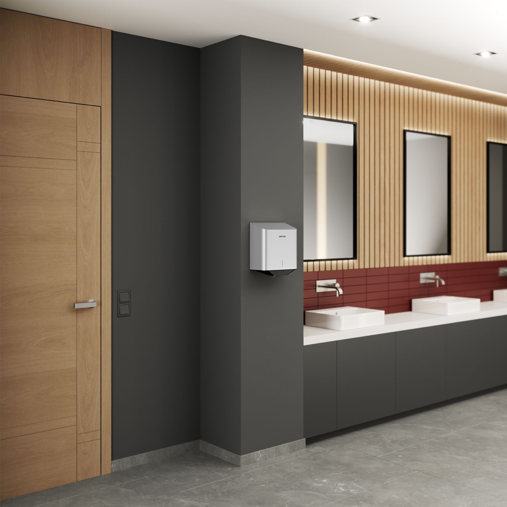 Stiebel-Eltron Haardroger "ULTRONIC Premium", luchtsterilisator + HEPA-filter, roestvrij staal Energiesparend, onderhoudsvrij, vandalismebestendig, stille modus, stekker
