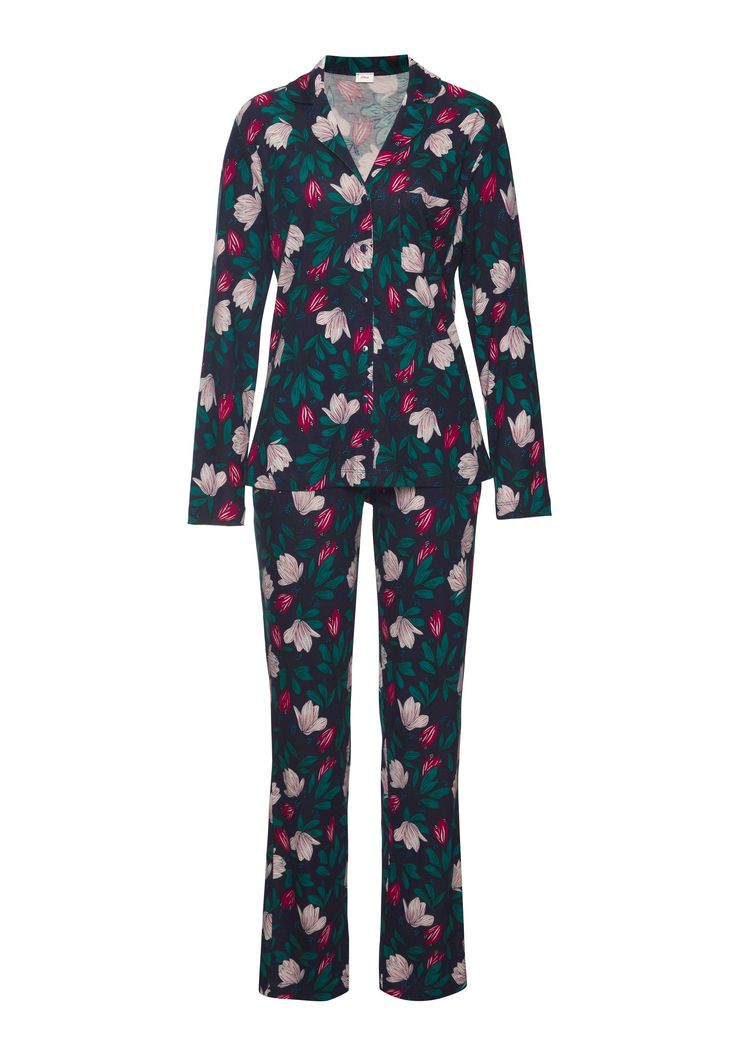 s.Oliver RED LABEL Beachwear Pyjama in klassieke stijl (set, 2-delig)