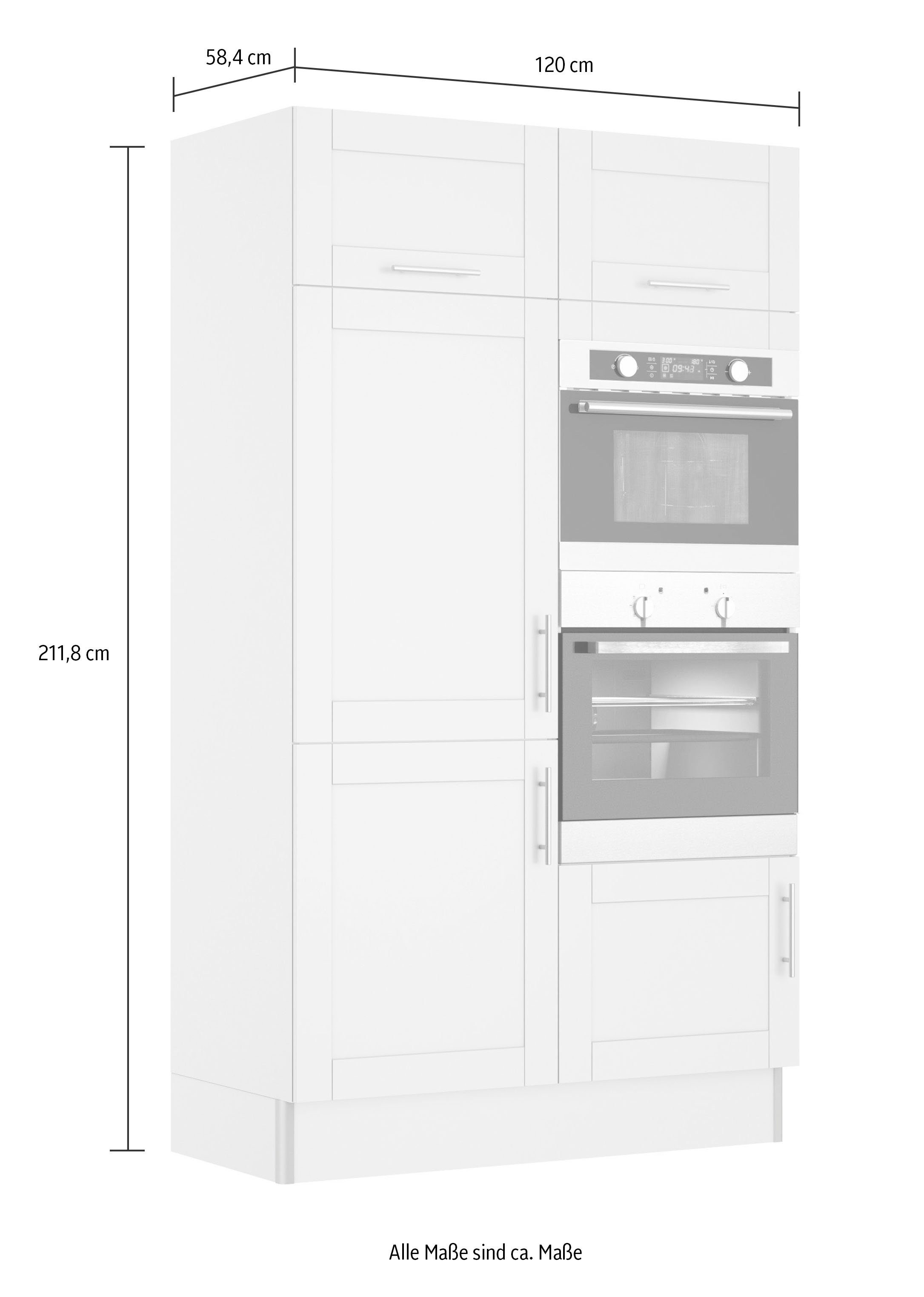 Kochstation Keuken KS-Ahus, Hoge kastmodule Breedte 120 cm, optioneel met elektrische apparaten, softclose functie