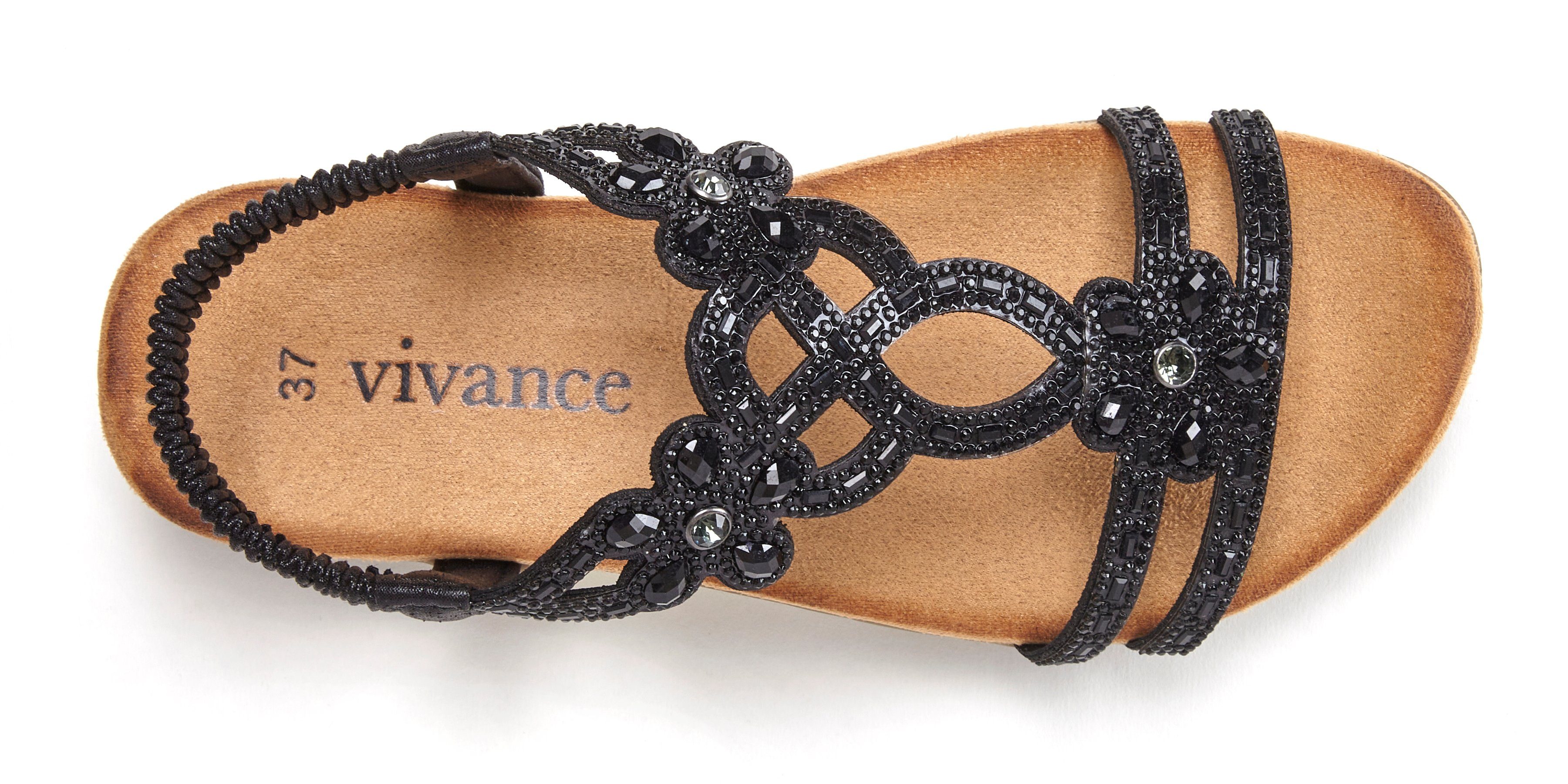 Vivance Sandalen Zomerschoen Sandalette, zomerschoen met elastische banden & glittersteentjes VEGAN