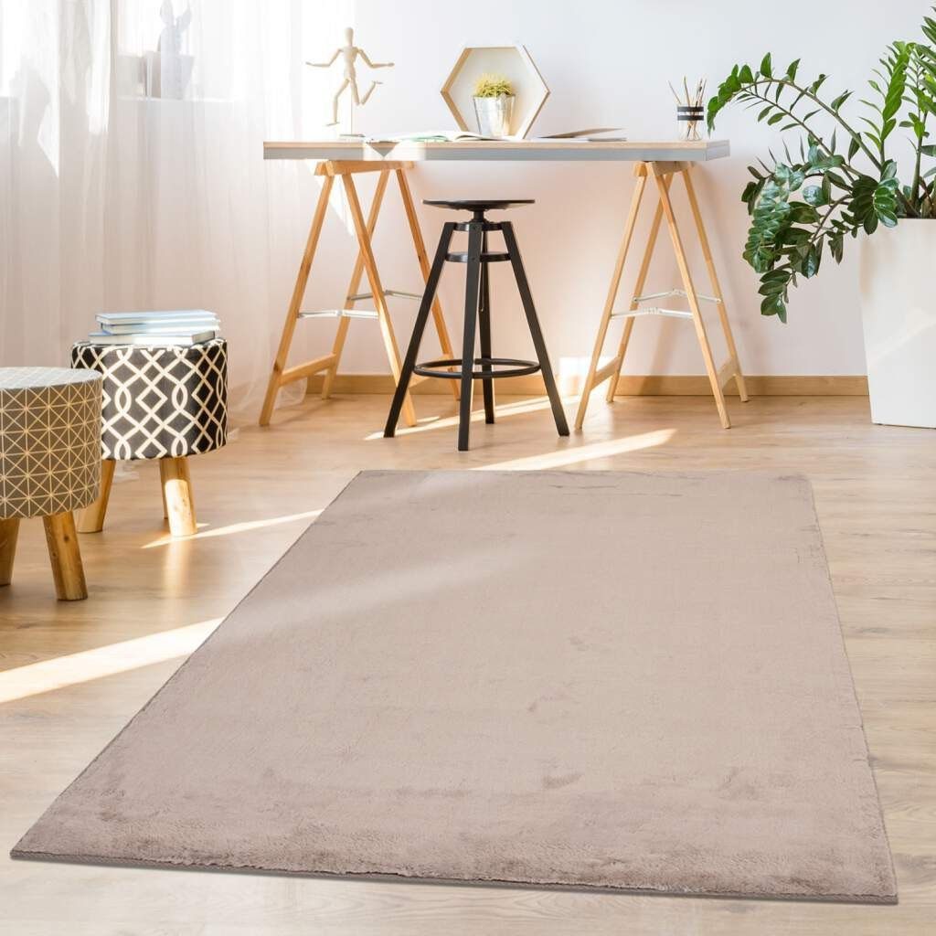 Carpet City Hoogpolig vloerkleed TOPIA400 bijzonder zacht door polyester, unikleurig, ideaal voor woonkamer & slaapkamer