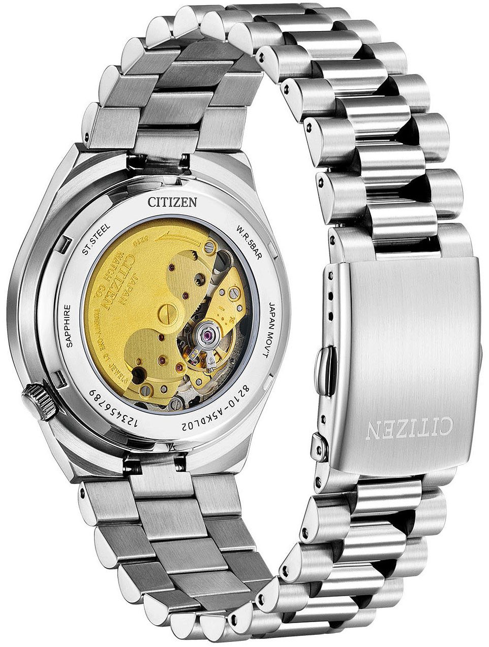 Citizen Automatisch horloge Tsuyosa Polshorloge, dameshorloge, herenhorloge, roestvrijstalen armband, saffierglas, datum