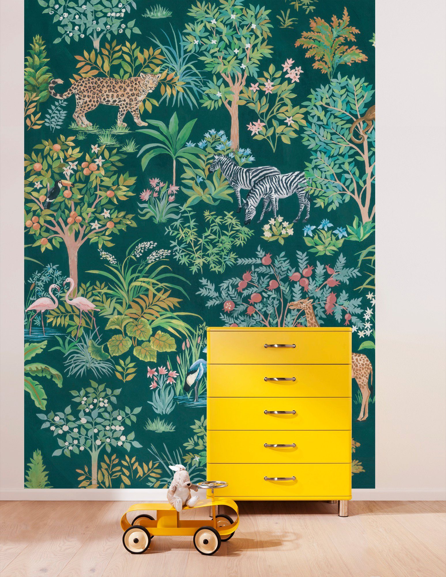 Komar Vliesbehang Digitale print vlies - Happy Jungle - Afmeting 200 x 280 cm
