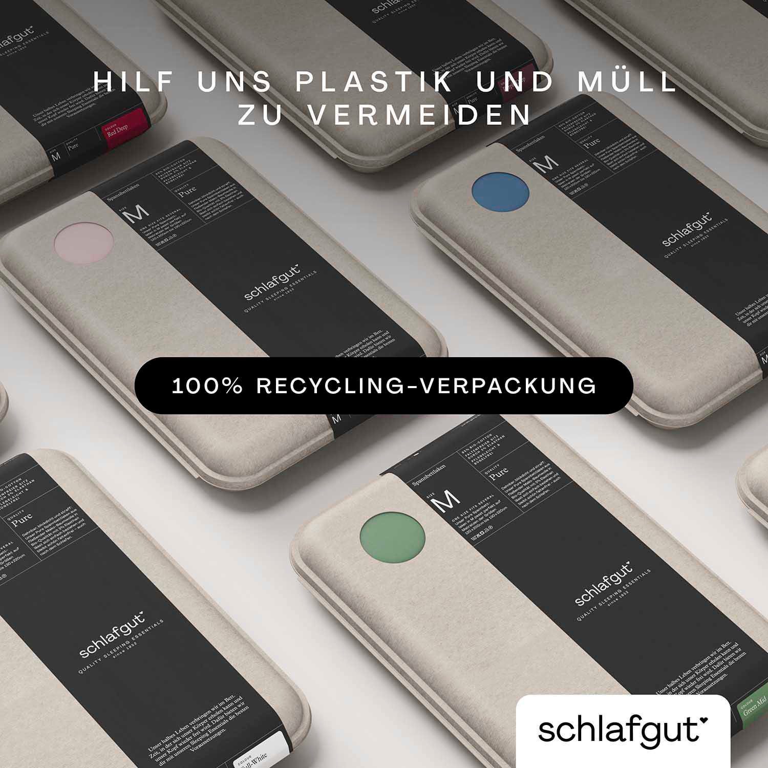 Schlafgut Hoeslaken PURE TOPPER in maat 90x200, 140x200 of 180x200 cm, hoes voor topper van 100% biologische katoen, voor matrassen tot 10 cm hoogte, beddengoed (1 stuk)