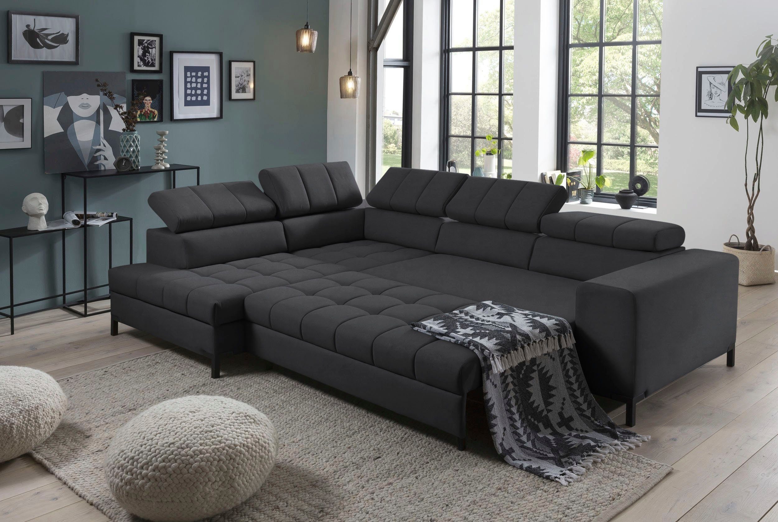 exxpo - sofa fashion Hoekbank Bocco, hoogwaardige afwerking, geweldig zitcomfort, comfortabel, L-vorm